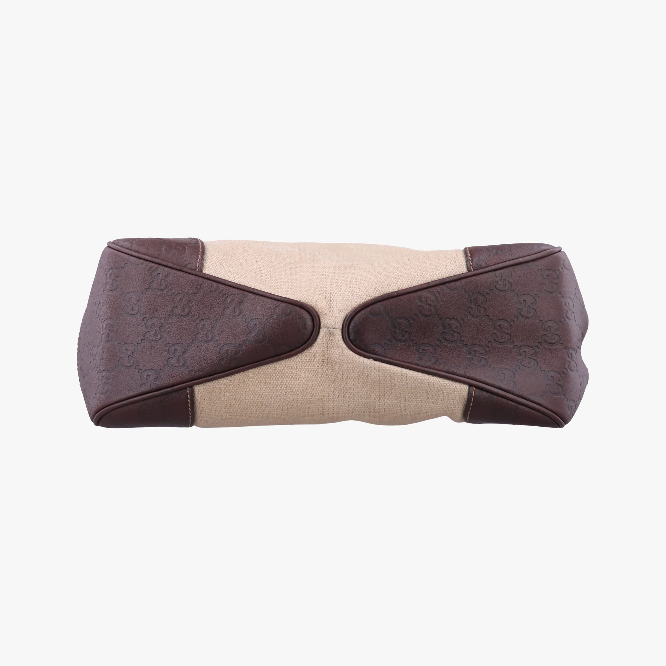 Pre-owned Gucci Guccissima Beige x brown Leather×Canvas 257265 shoulderbag | stylenewstar