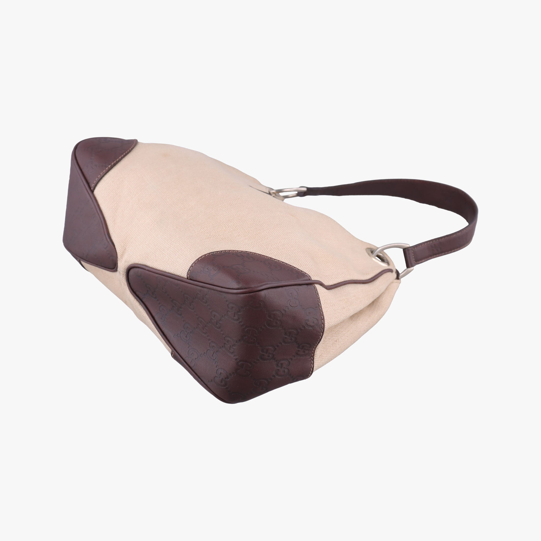 Pre-owned Gucci Guccissima Beige x brown Leather×Canvas 257265 shoulderbag | stylenewstar