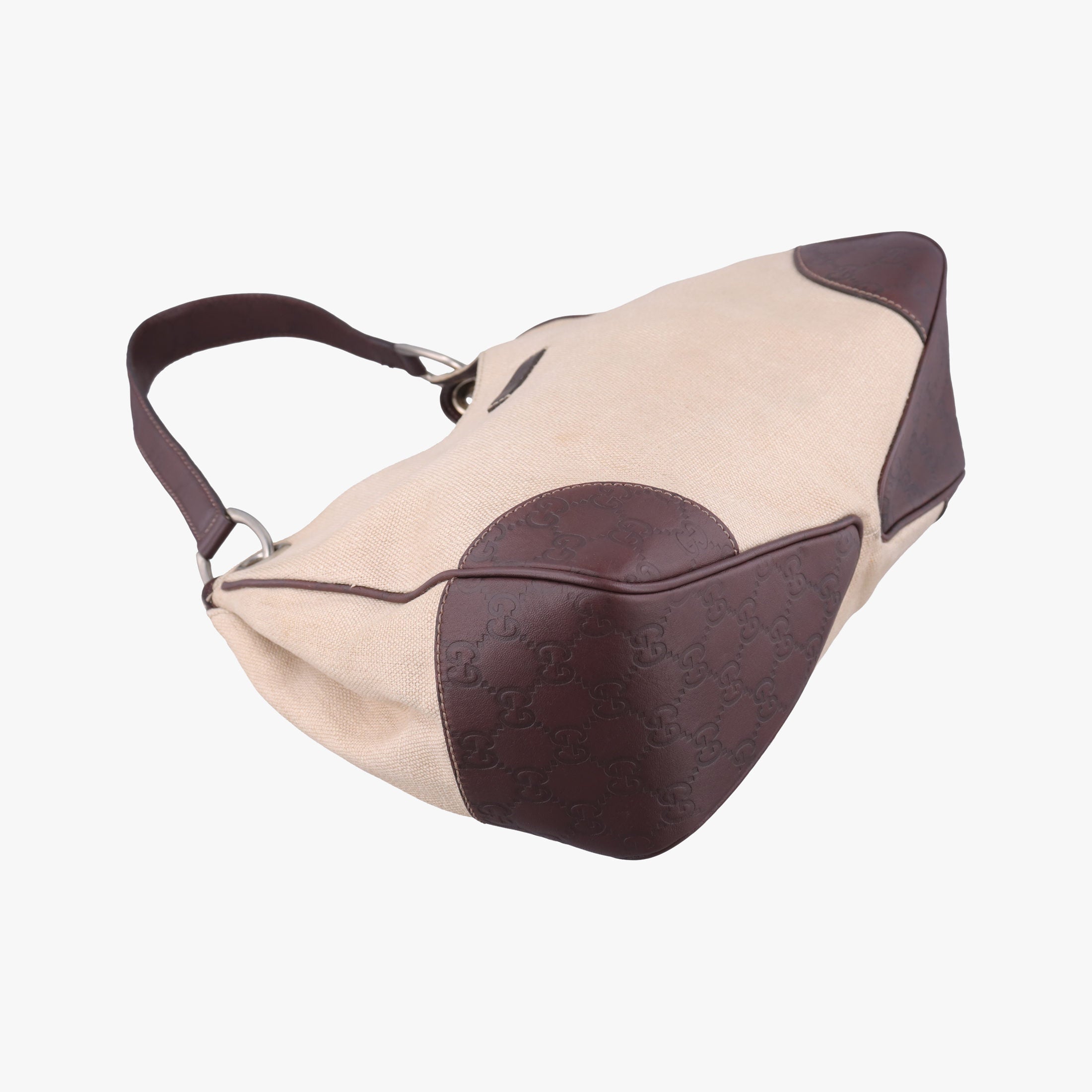 Pre-owned Gucci Guccissima Beige x brown Leather×Canvas 257265 shoulderbag | stylenewstar