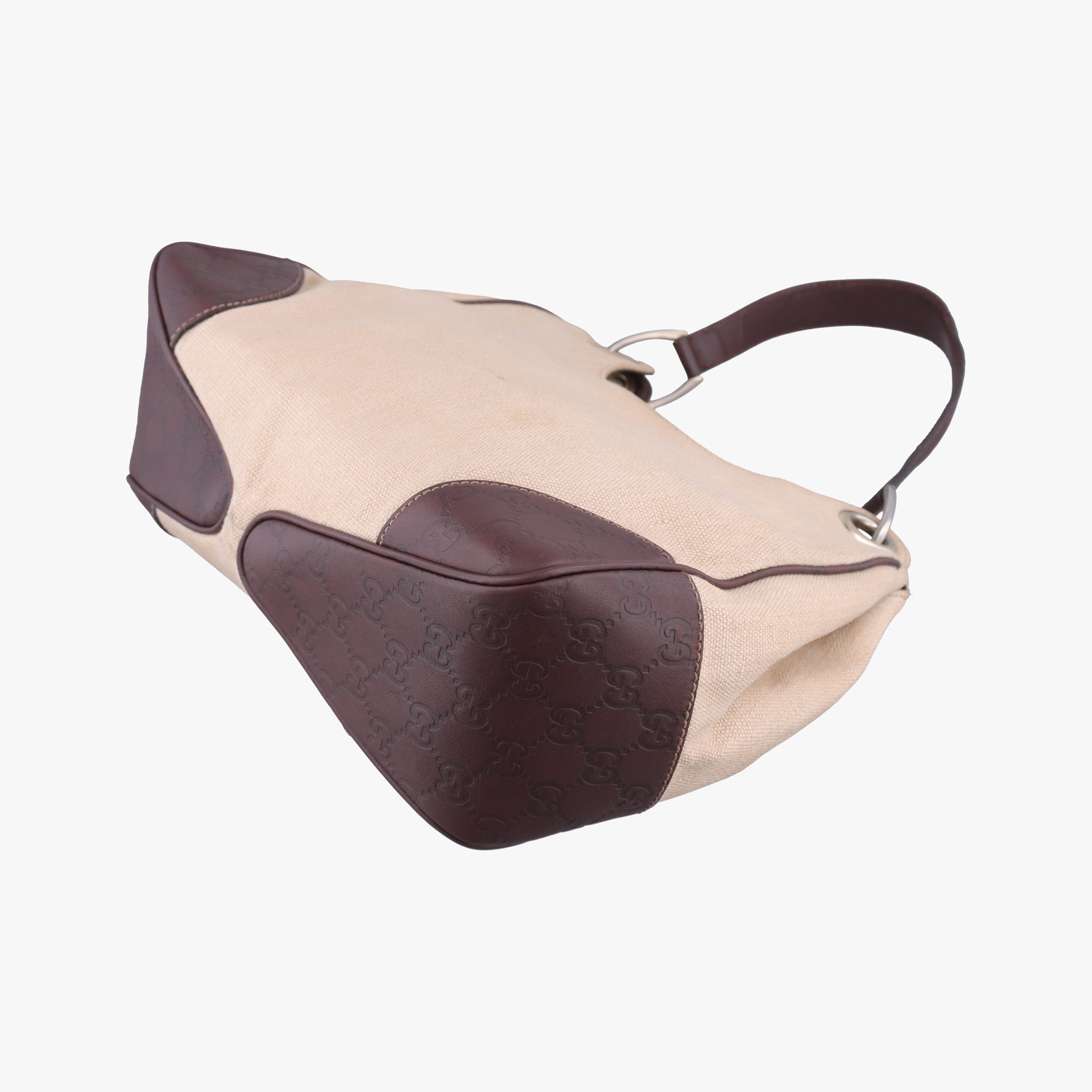 Pre-owned Gucci Guccissima Beige x brown Leather×Canvas 257265 shoulderbag | stylenewstar