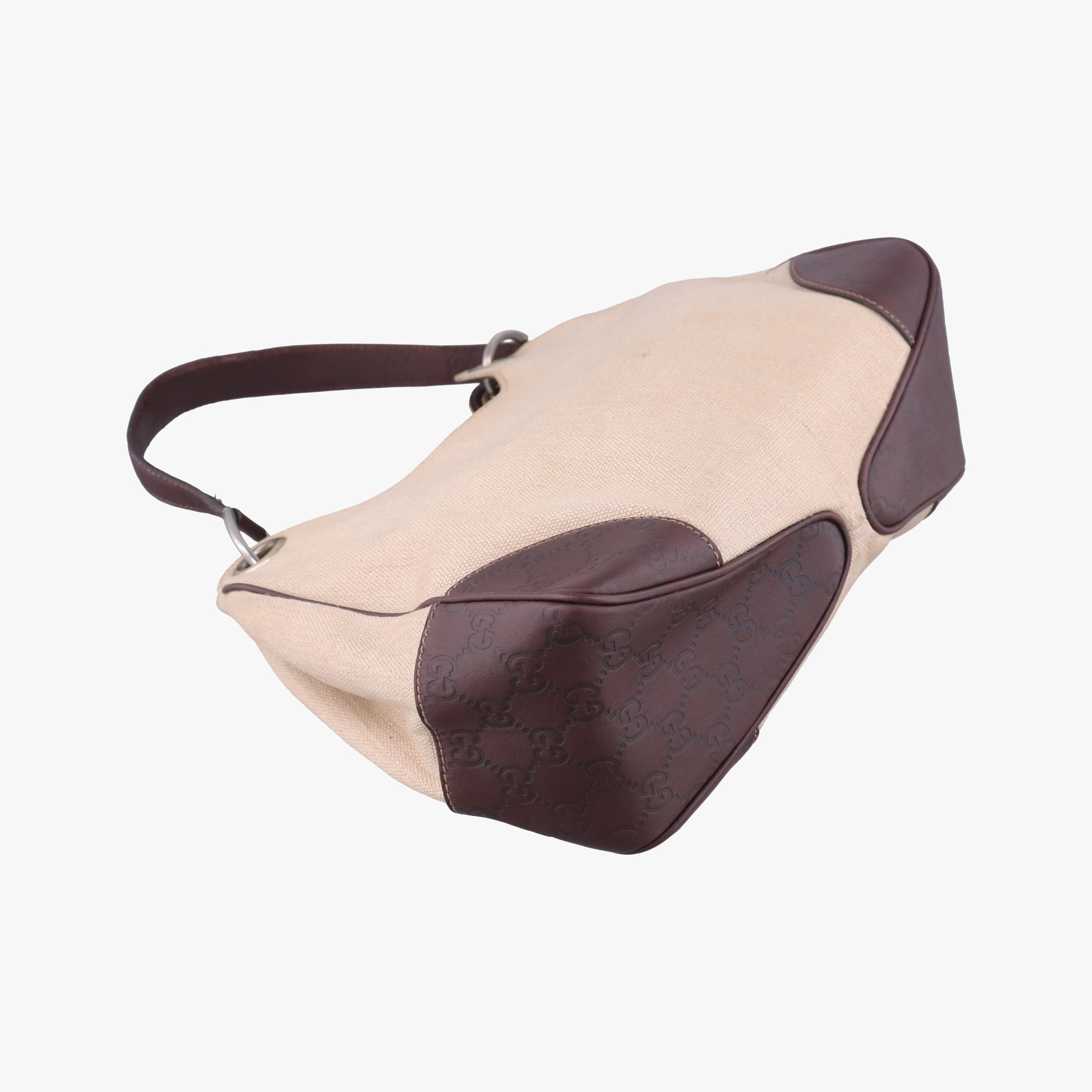 Pre-owned Gucci Guccissima Beige x brown Leather×Canvas 257265 shoulderbag | stylenewstar