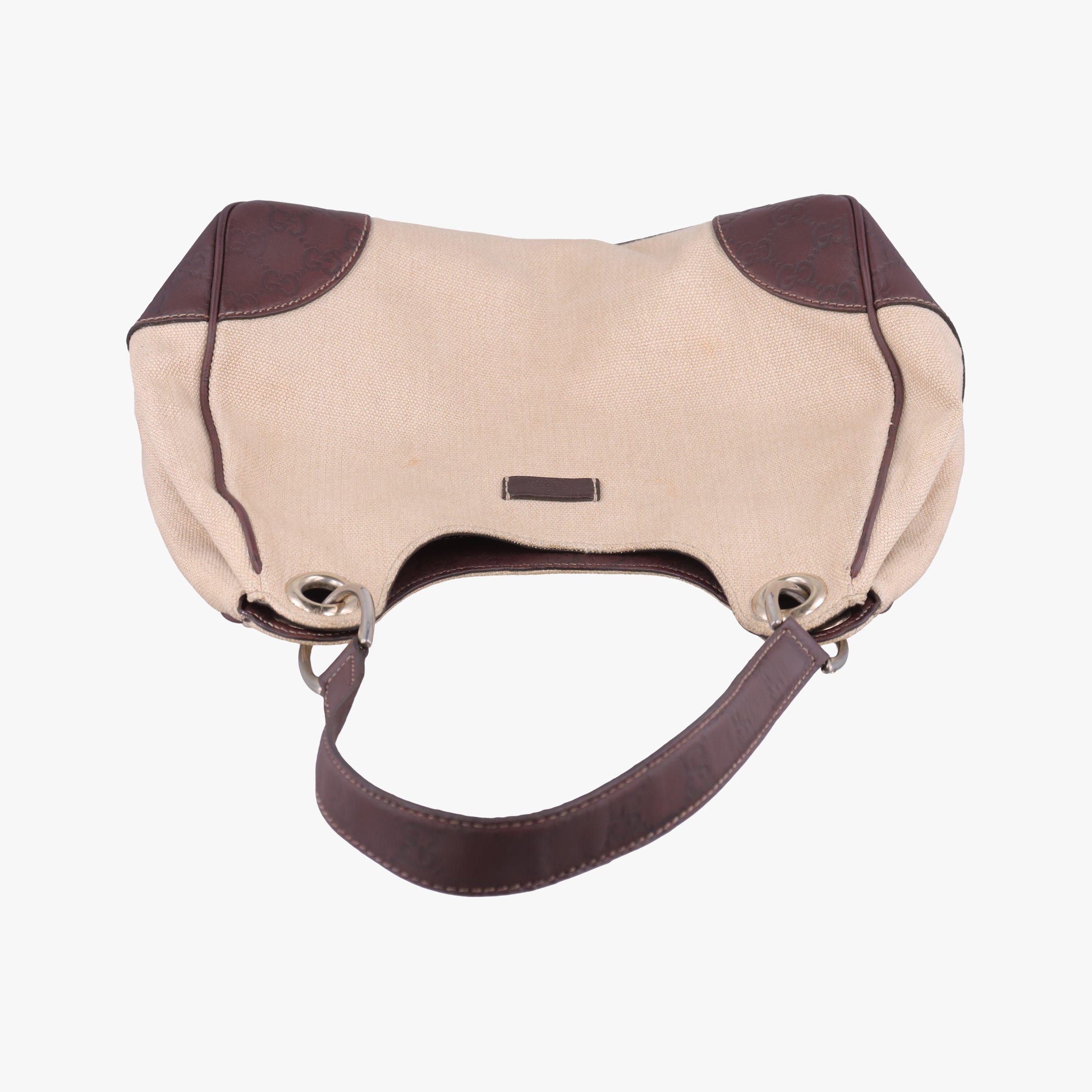 Pre-owned Gucci Guccissima Beige x brown Leather×Canvas 257265 shoulderbag | stylenewstar