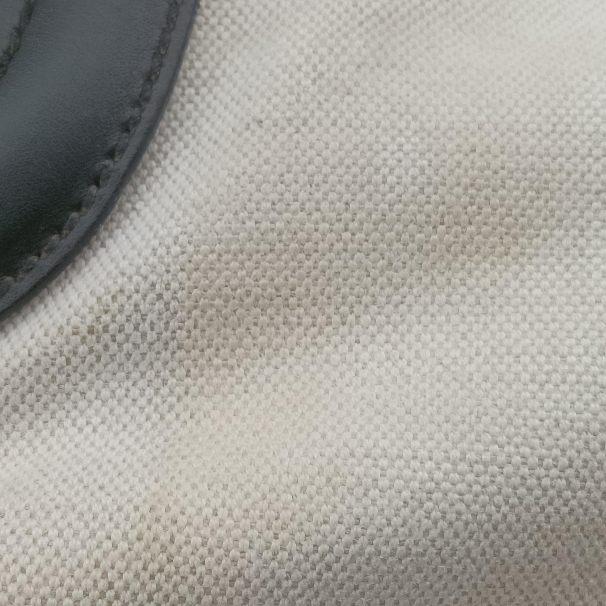 Pre-owned Gucci Crest Ivory × Black Leather×Canvas 141446 shoulderbag | stylenewstar