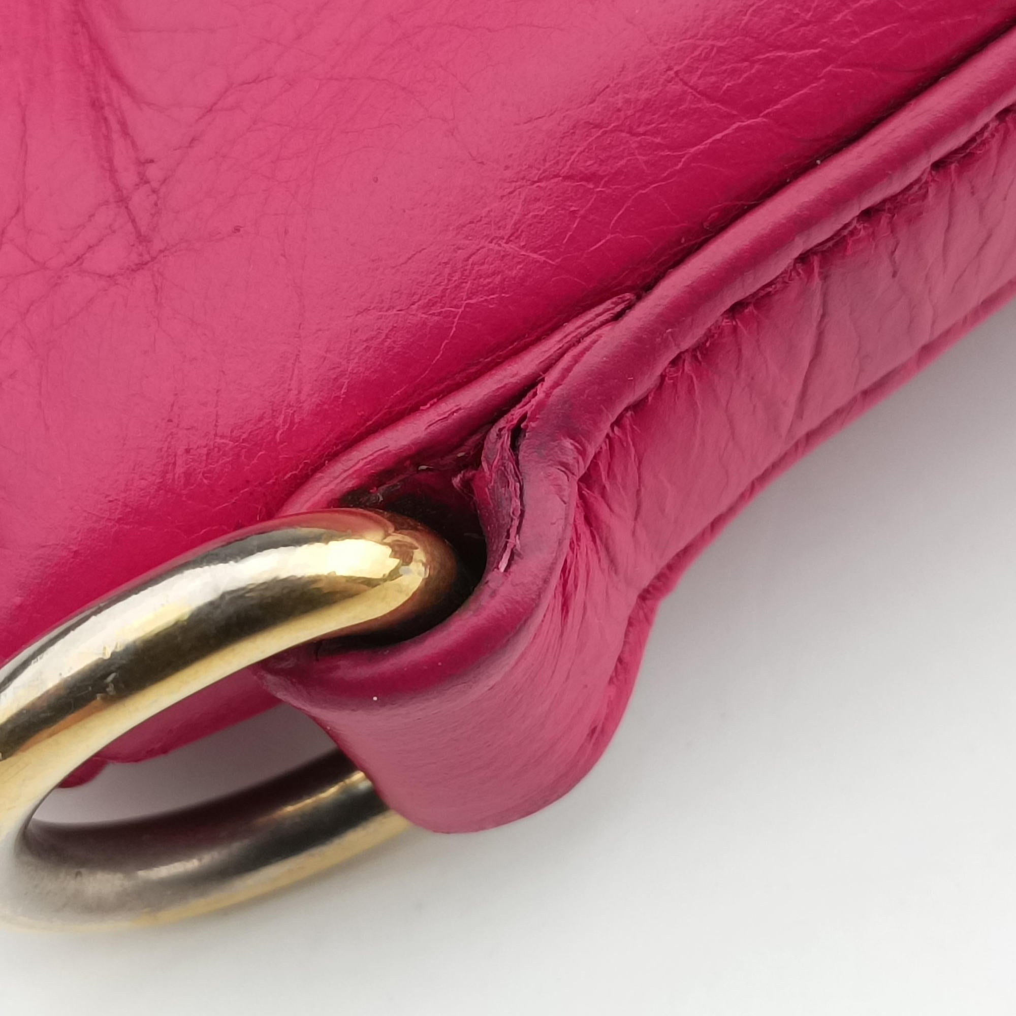 Vintage Prada Triangle Logo Plate Rose Leather  handbag | stylenewstar