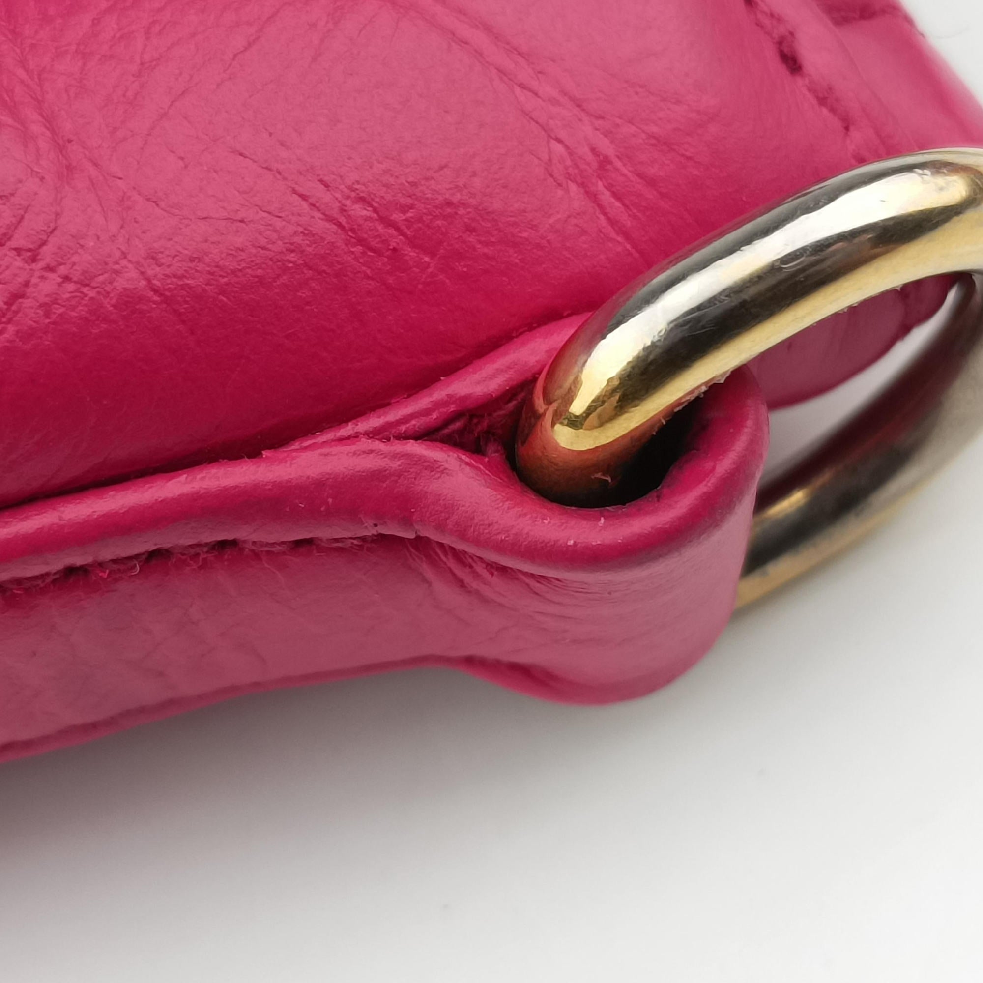 Vintage Prada Triangle Logo Plate Rose Leather  handbag | stylenewstar
