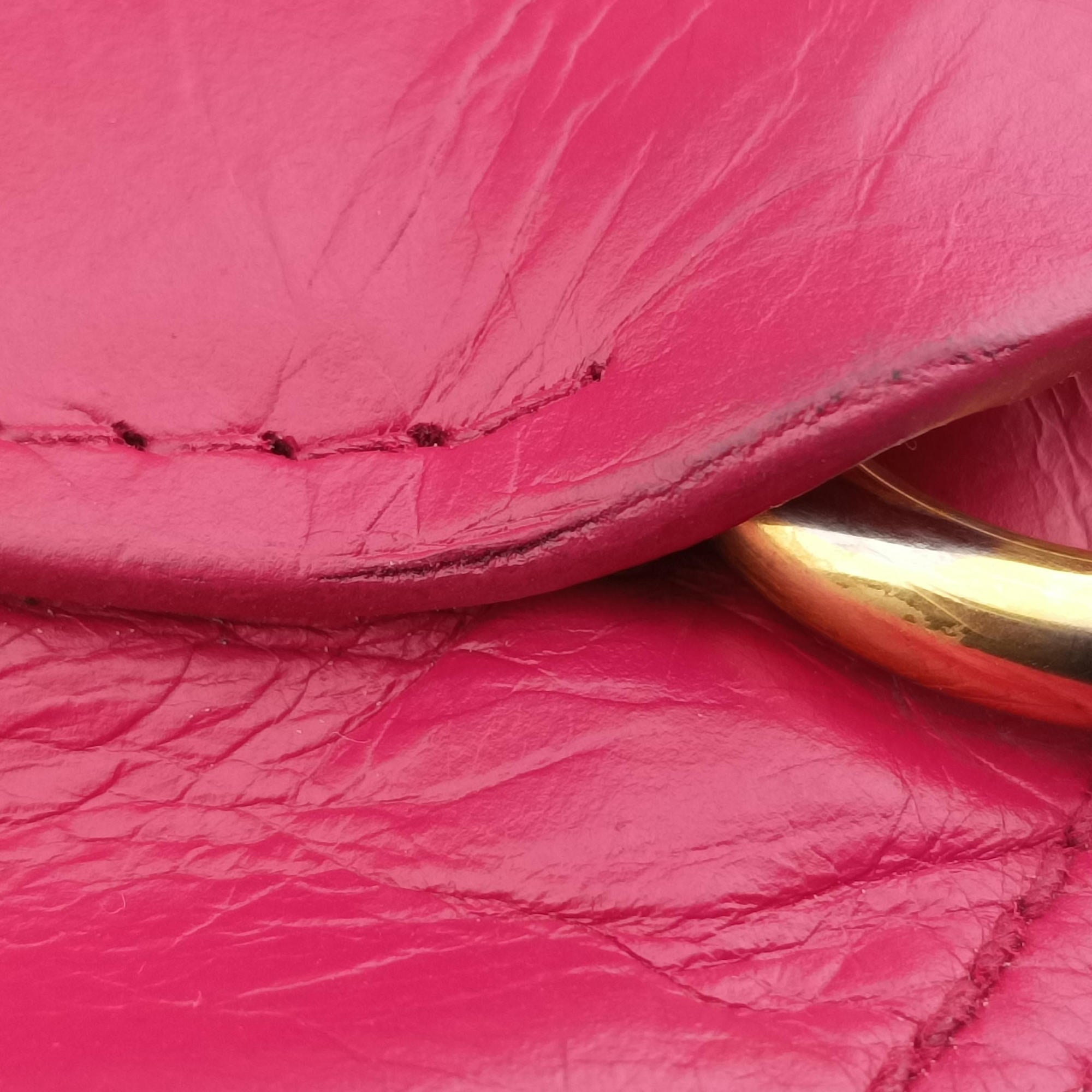 Vintage Prada Triangle Logo Plate Rose Leather  handbag | stylenewstar