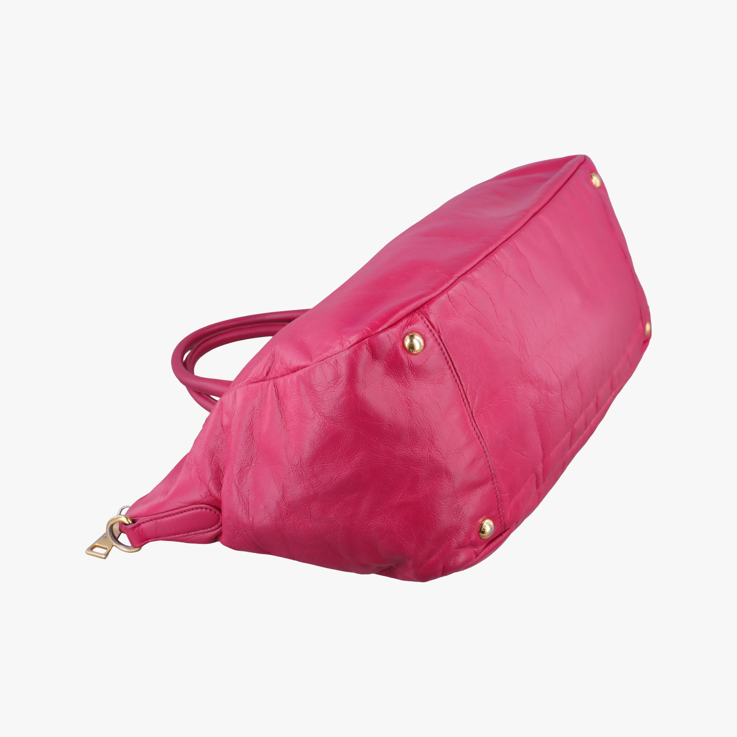 Vintage Prada Triangle Logo Plate Rose Leather  handbag | stylenewstar