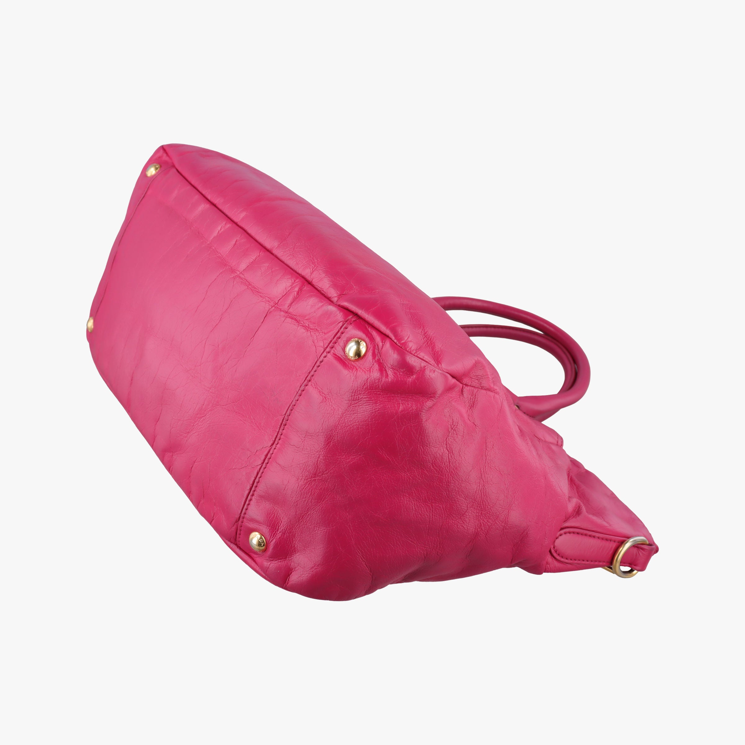 Vintage Prada Triangle Logo Plate Rose Leather  handbag | stylenewstar