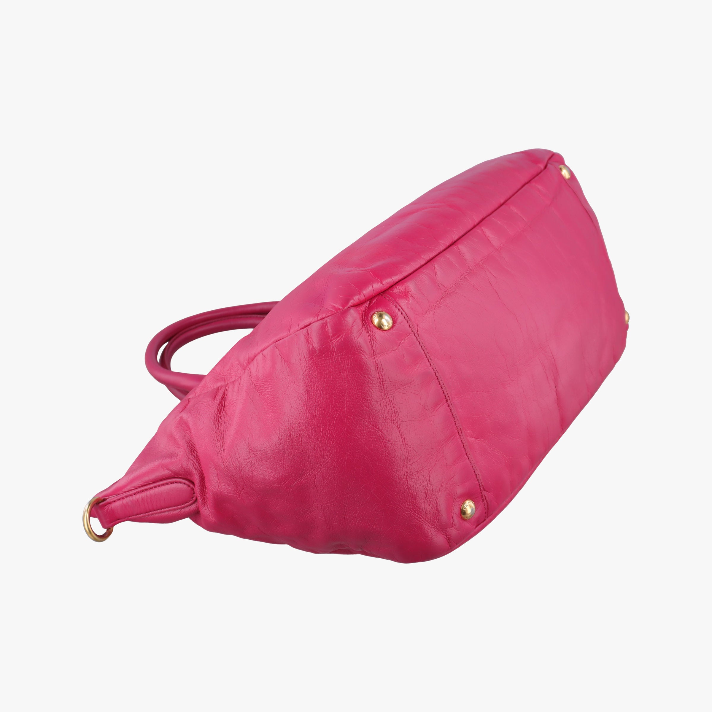 Vintage Prada Triangle Logo Plate Rose Leather  handbag | stylenewstar