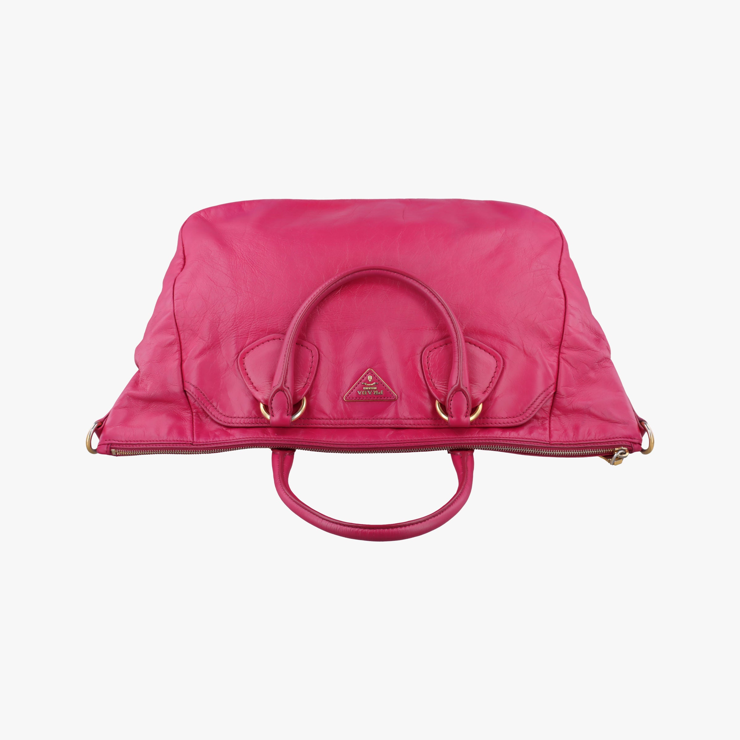 Vintage Prada Triangle Logo Plate Rose Leather  handbag | stylenewstar