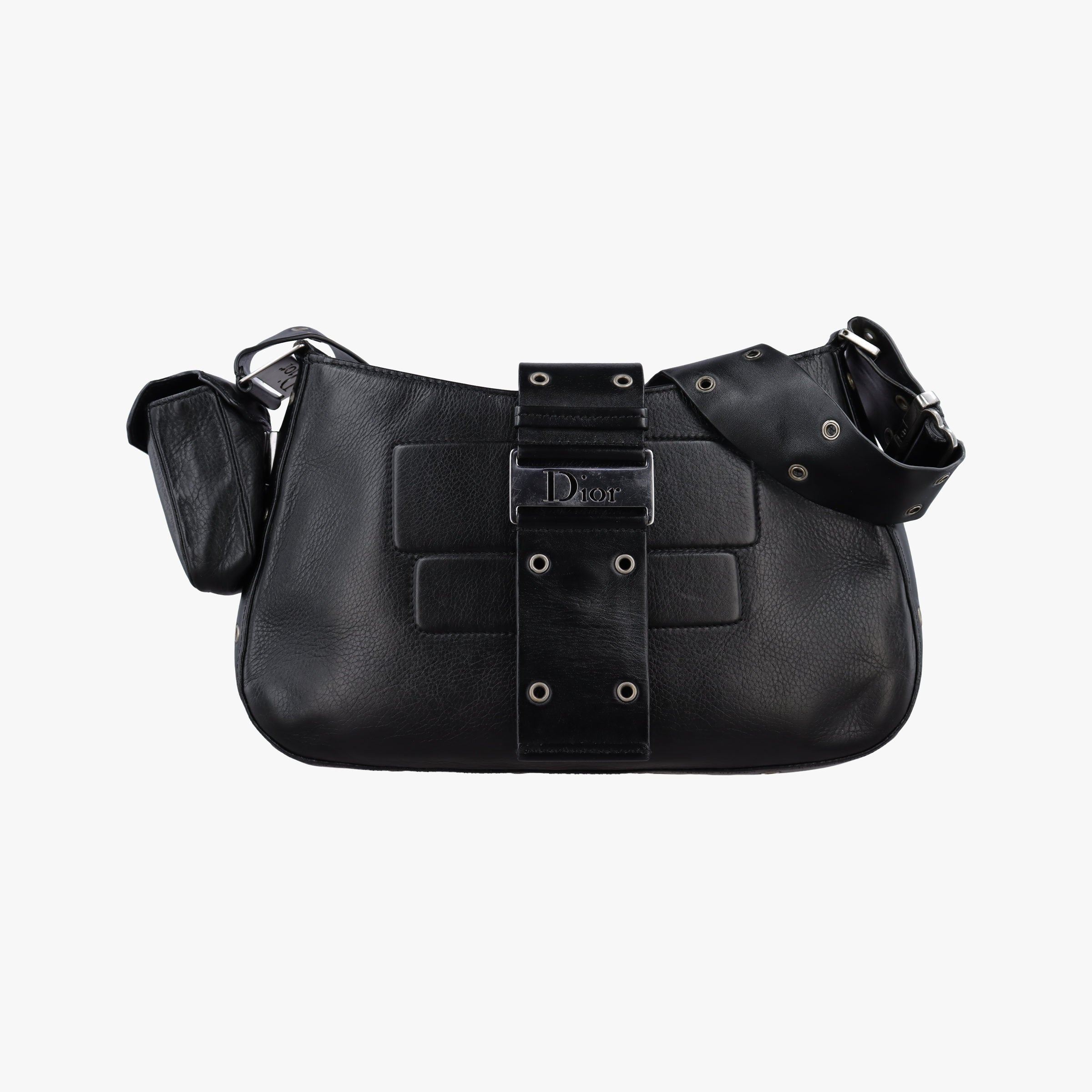 Pre-owned Christian Dior Street Chic Columbus Black Leather  shoulderbag | stylenewstar