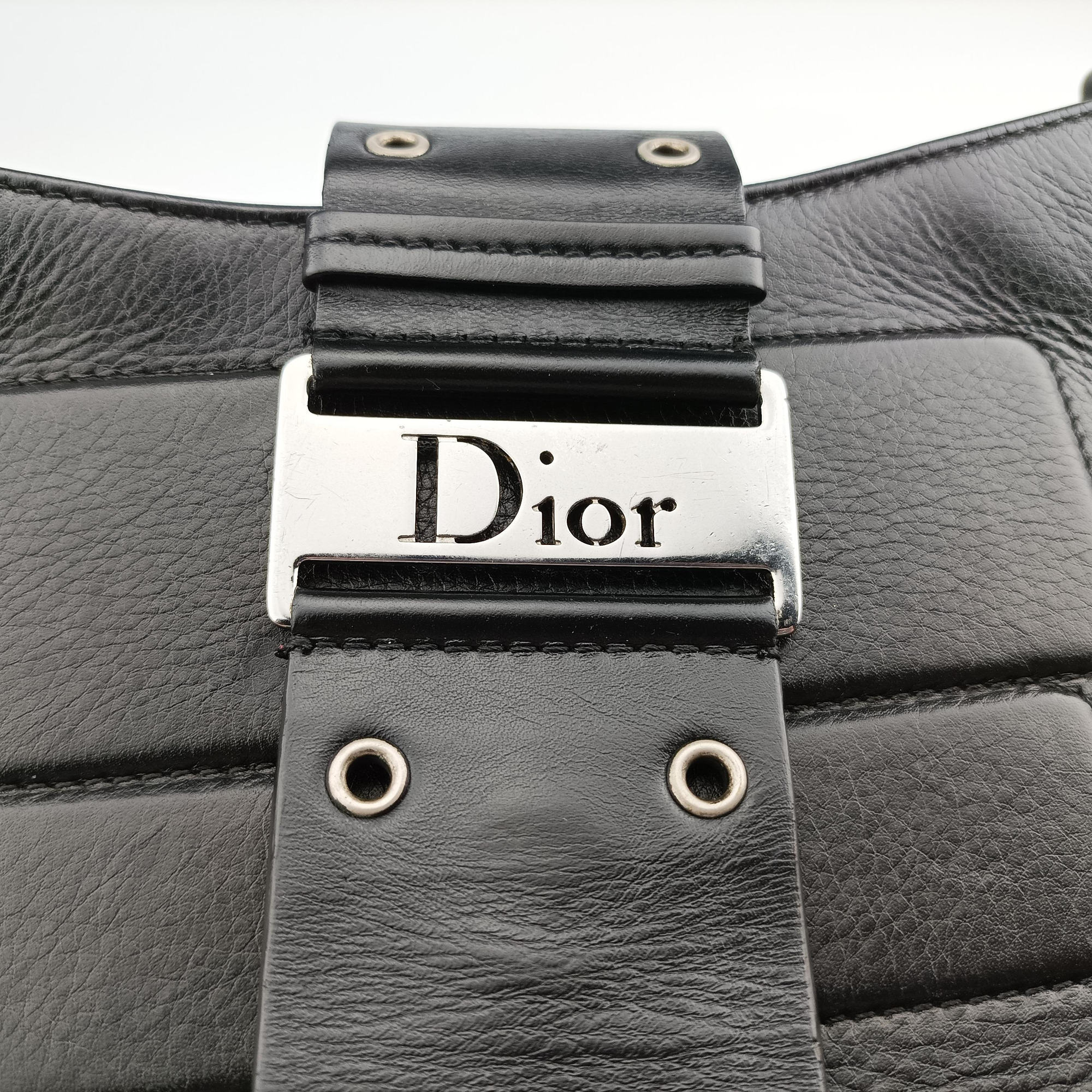 Pre-owned Christian Dior Street Chic Columbus Black Leather  shoulderbag | stylenewstar
