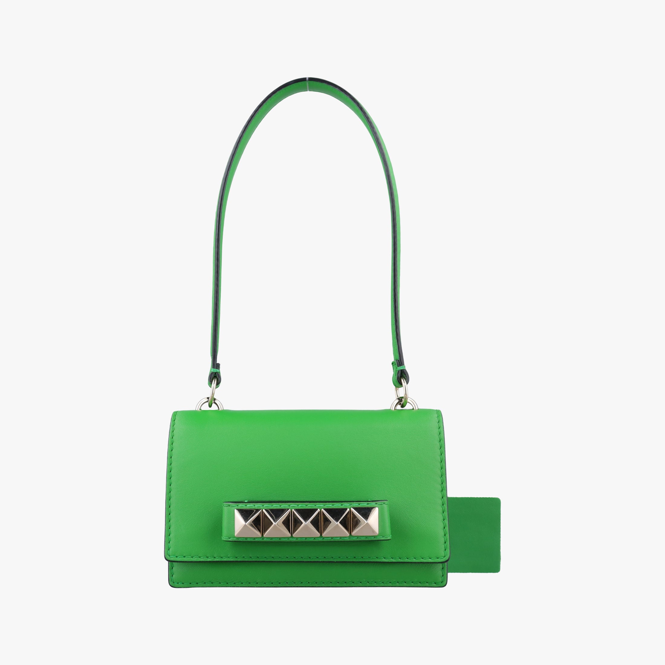Pre-owned Valentino Rockstud Va Va Voom Green Leather  shoulderbag | stylenewstar