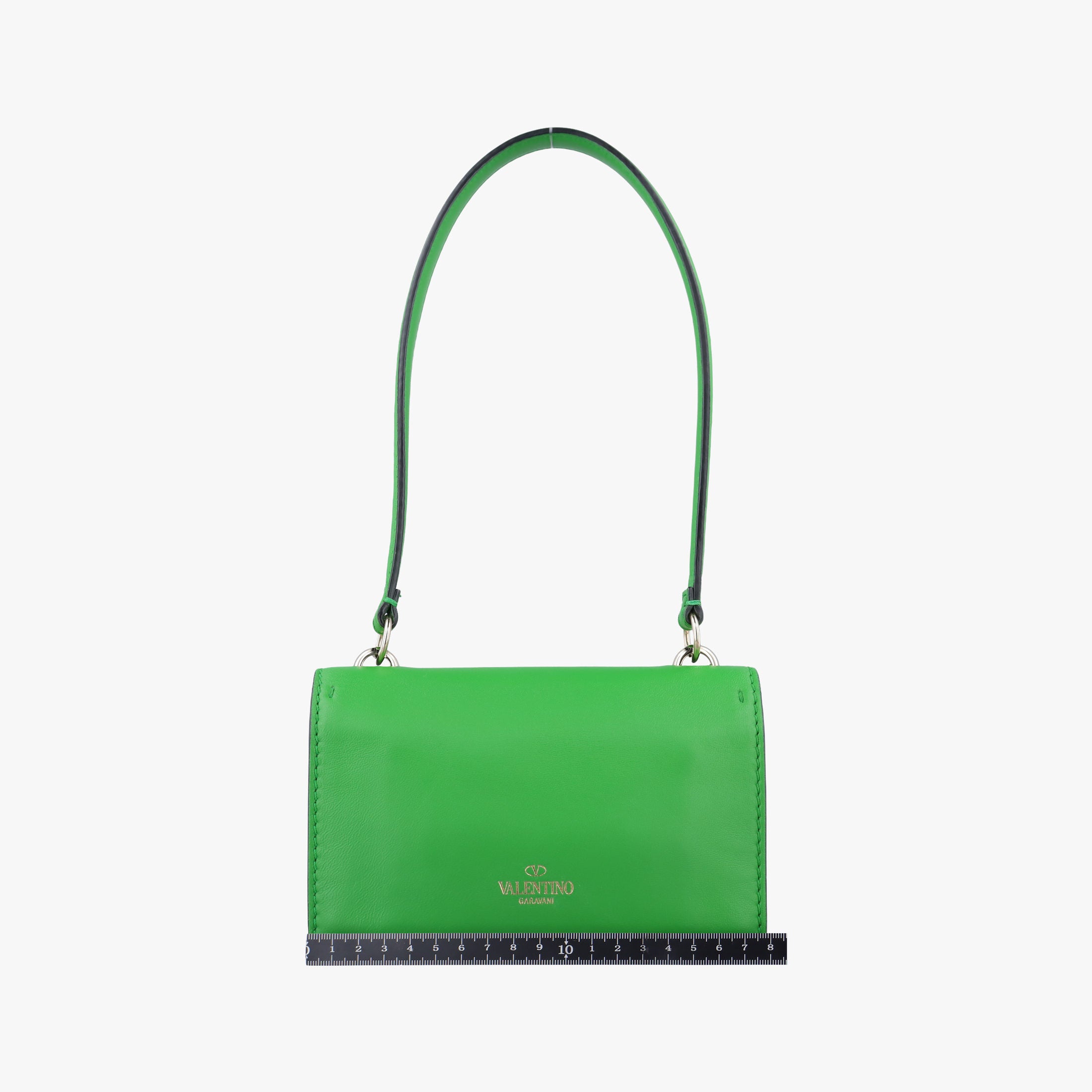 Pre-owned Valentino Rockstud Va Va Voom Green Leather  shoulderbag | stylenewstar