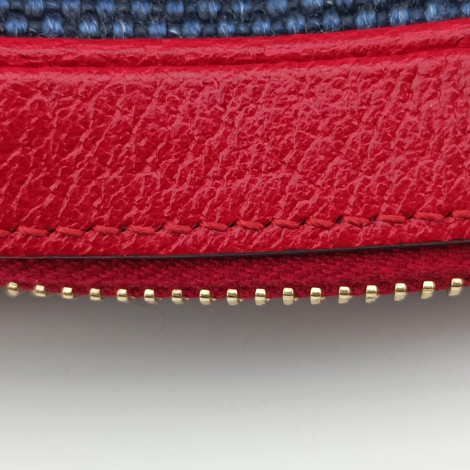 Secondhand Gucci OPHIDIA  Red × Navy × Ivory Canvas × Leather 517350 shoulderbag | stylenewstar