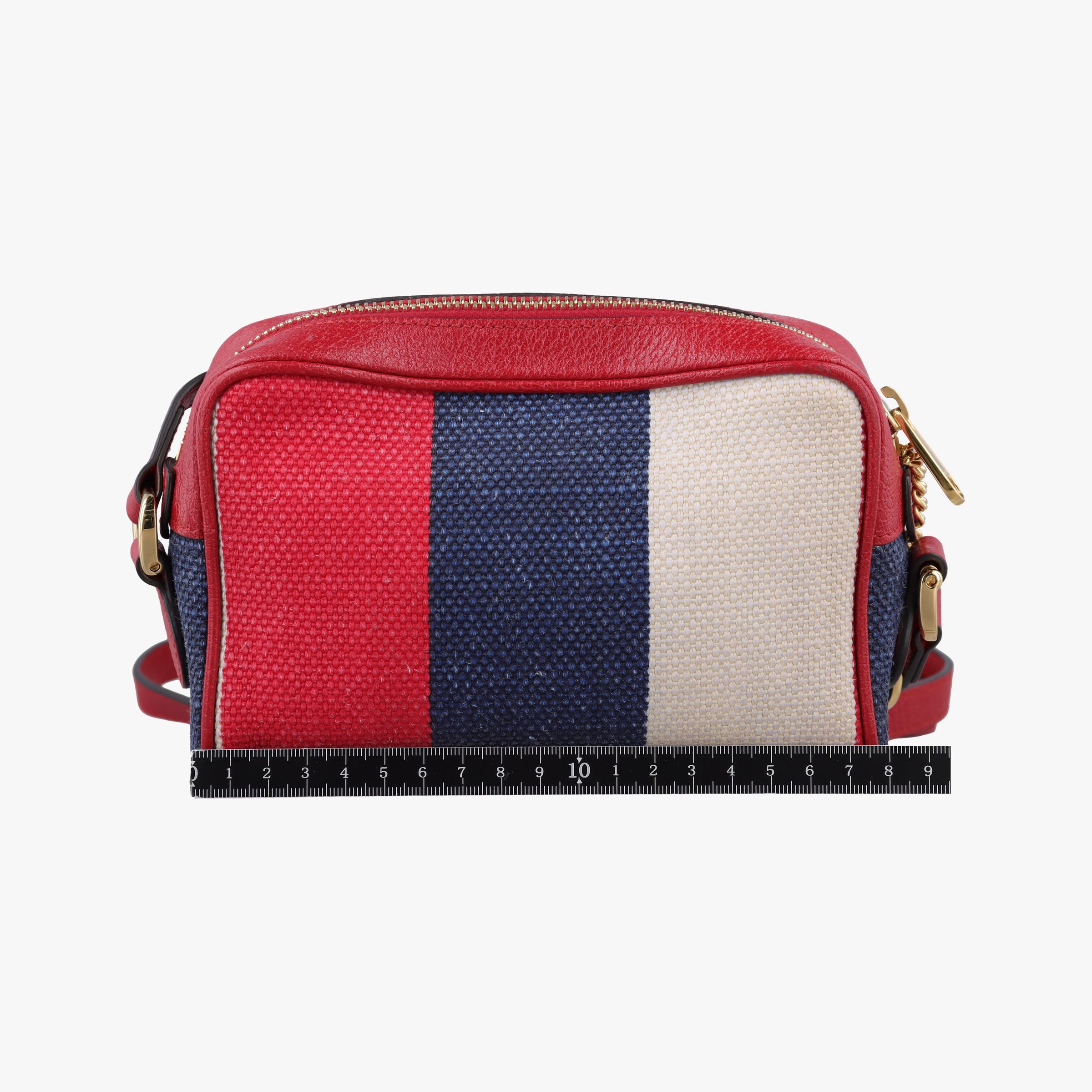 Secondhand Gucci OPHIDIA  Red × Navy × Ivory Canvas × Leather 517350 shoulderbag | stylenewstar