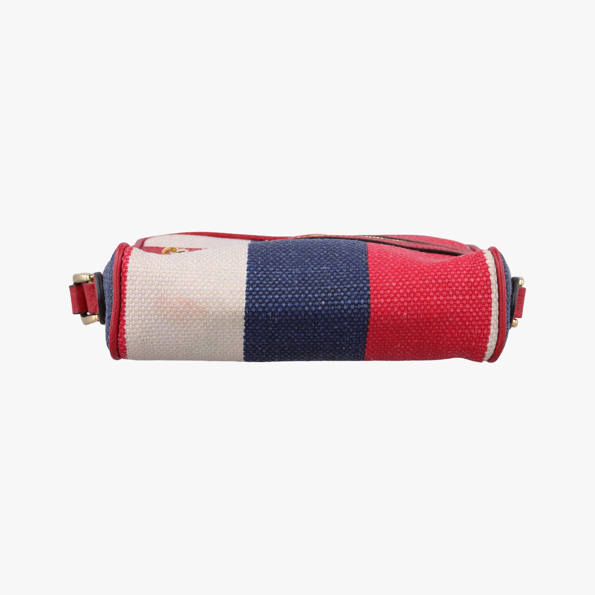 Secondhand Gucci OPHIDIA  Red × Navy × Ivory Canvas × Leather 517350 shoulderbag | stylenewstar