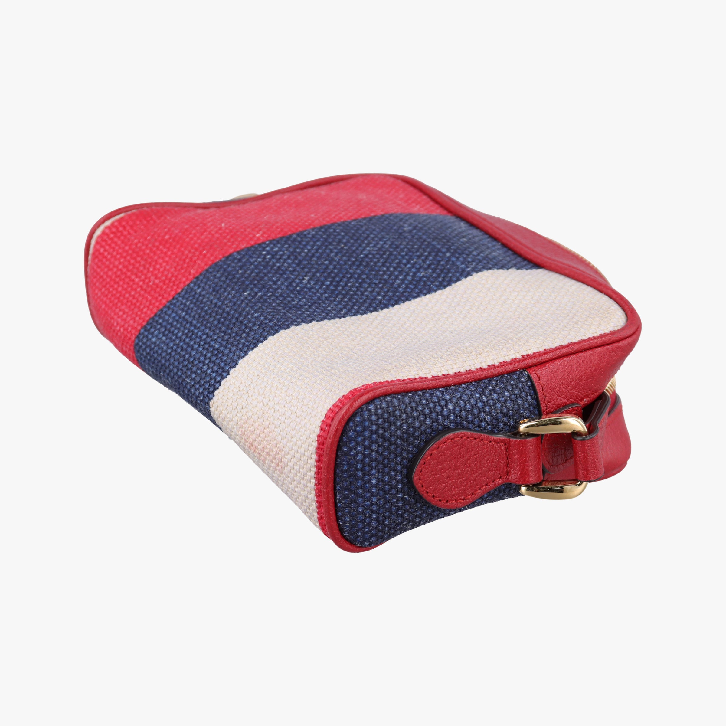 Secondhand Gucci OPHIDIA  Red × Navy × Ivory Canvas × Leather 517350 shoulderbag | stylenewstar