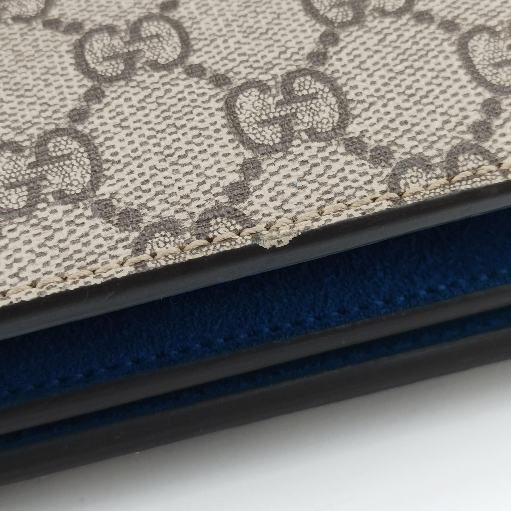 Pre-owned Gucci Dionysus beige×blue PVC coated canvas × suede 403348 shoulderbag | stylenewstar