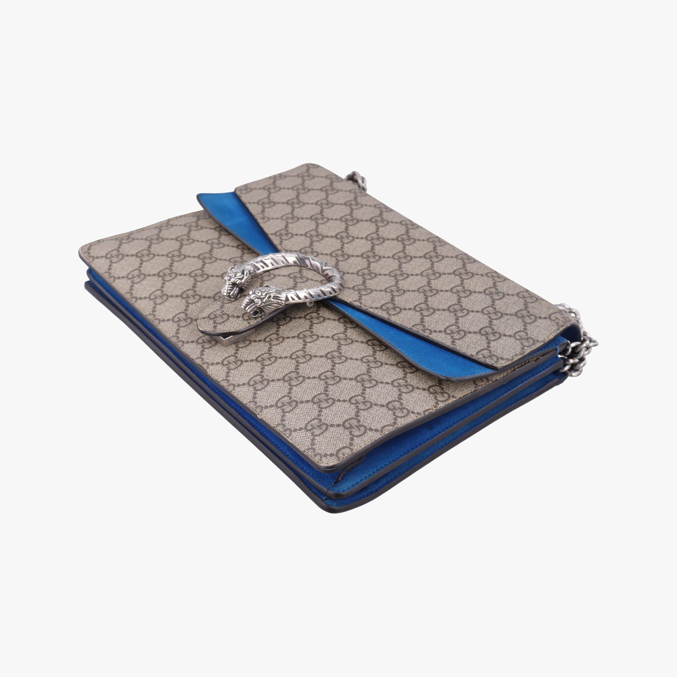 Pre-owned Gucci Dionysus beige×blue PVC coated canvas × suede 403348 shoulderbag | stylenewstar