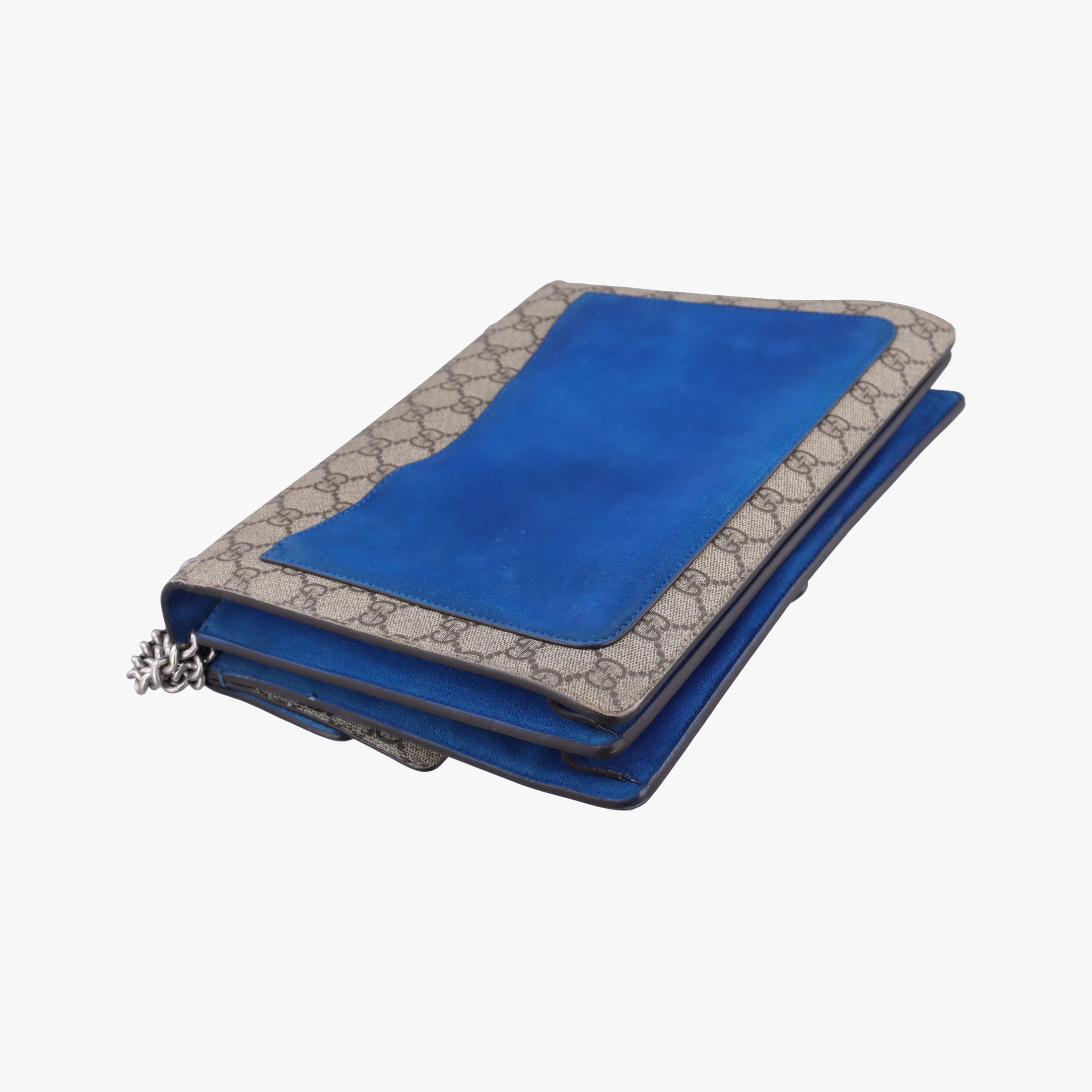 Pre-owned Gucci Dionysus beige×blue PVC coated canvas × suede 403348 shoulderbag | stylenewstar
