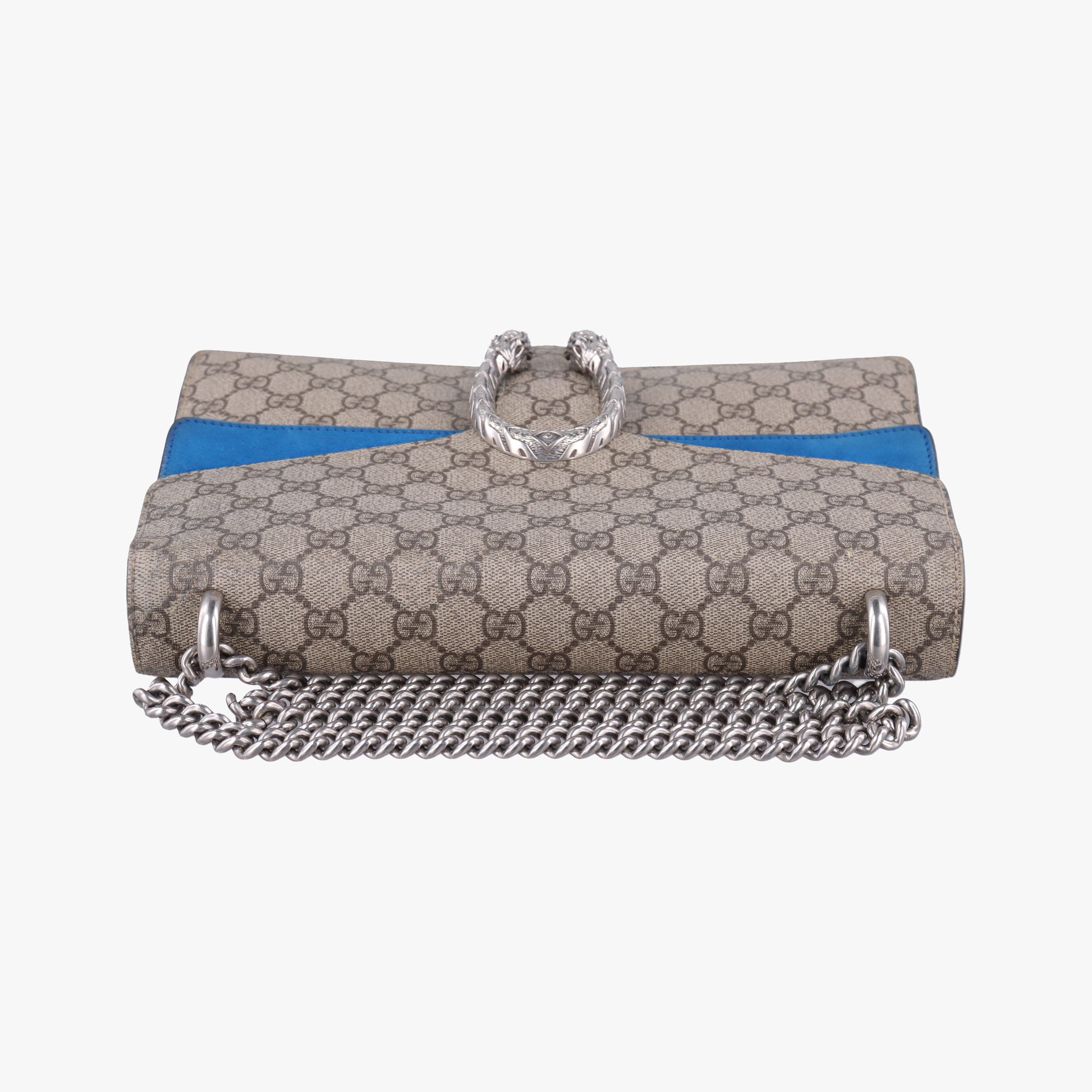 Pre-owned Gucci Dionysus beige×blue PVC coated canvas × suede 403348 shoulderbag | stylenewstar