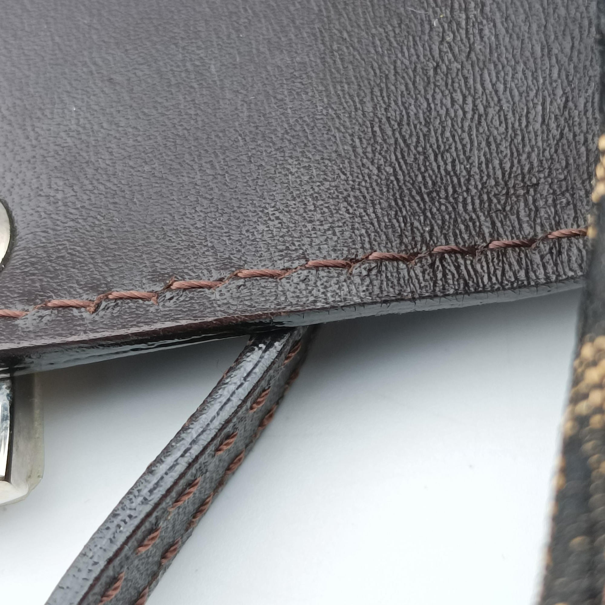Pre-owned Fendi Mini croissants Brown canvas× leather 26673 handbag | stylenewstar