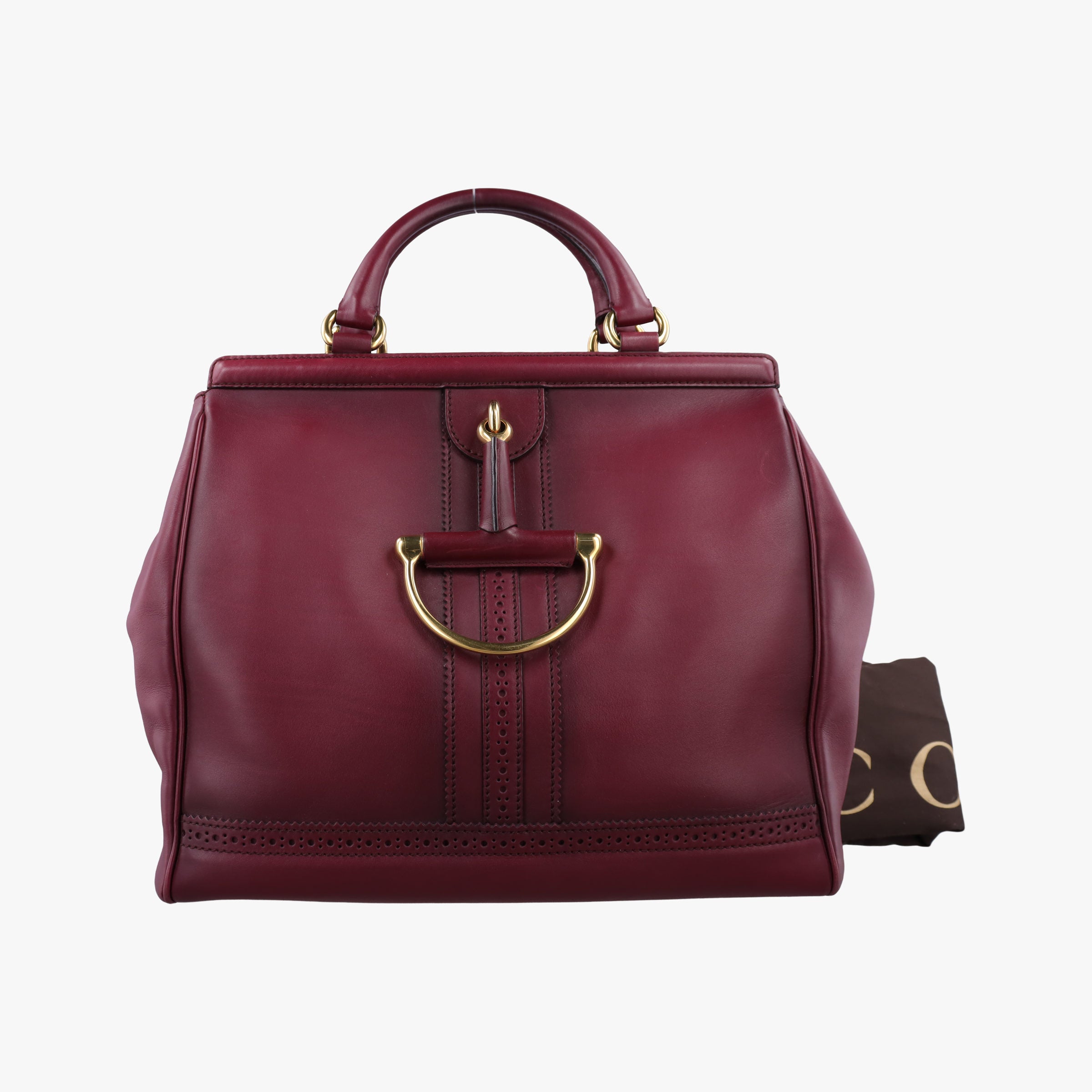 Pre-owned Gucci horse bit Red Leather 296900 handbag | stylenewstar