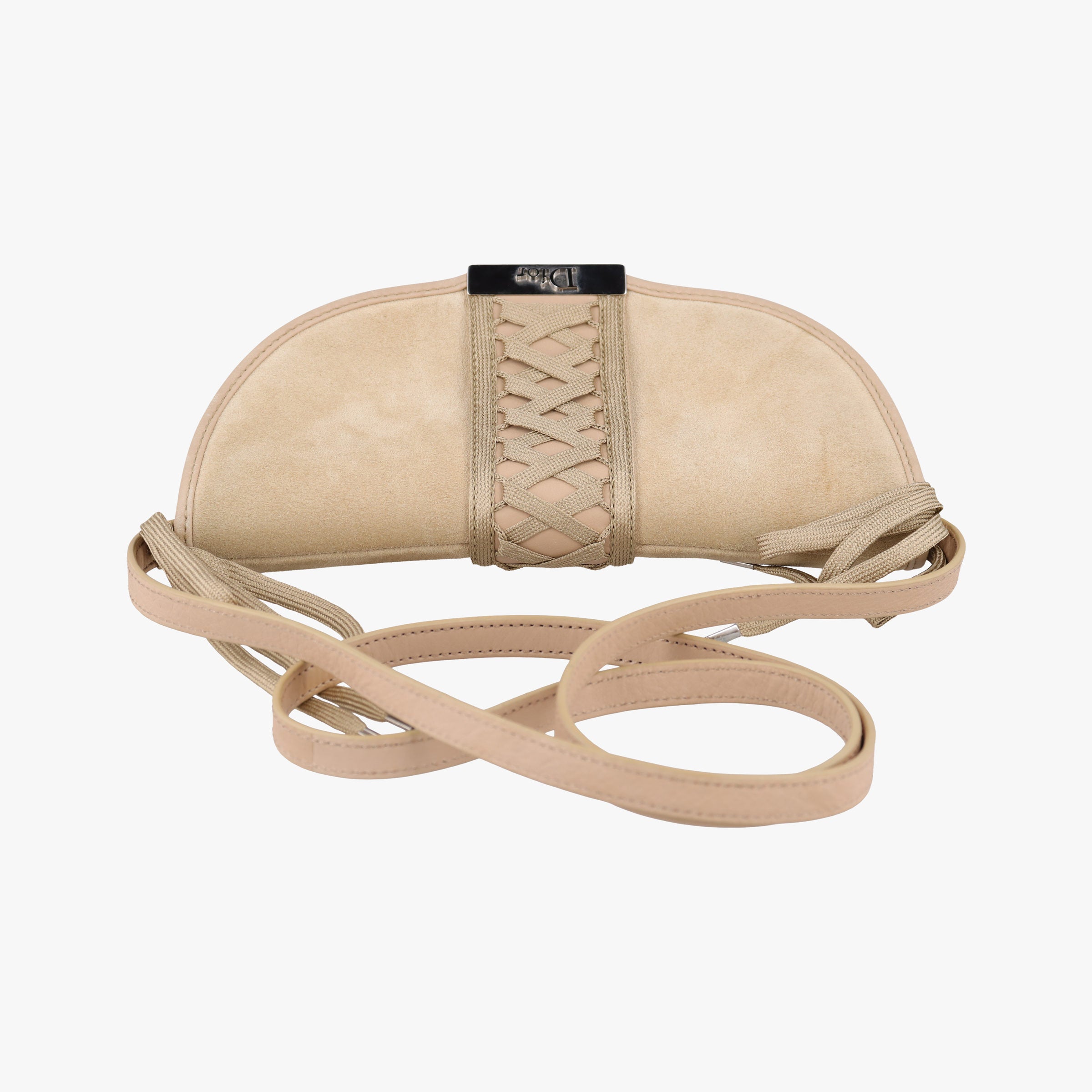 Pre-owned Christian Dior Admit It Beige Suede×Leather  shoulderbag | stylenewstar