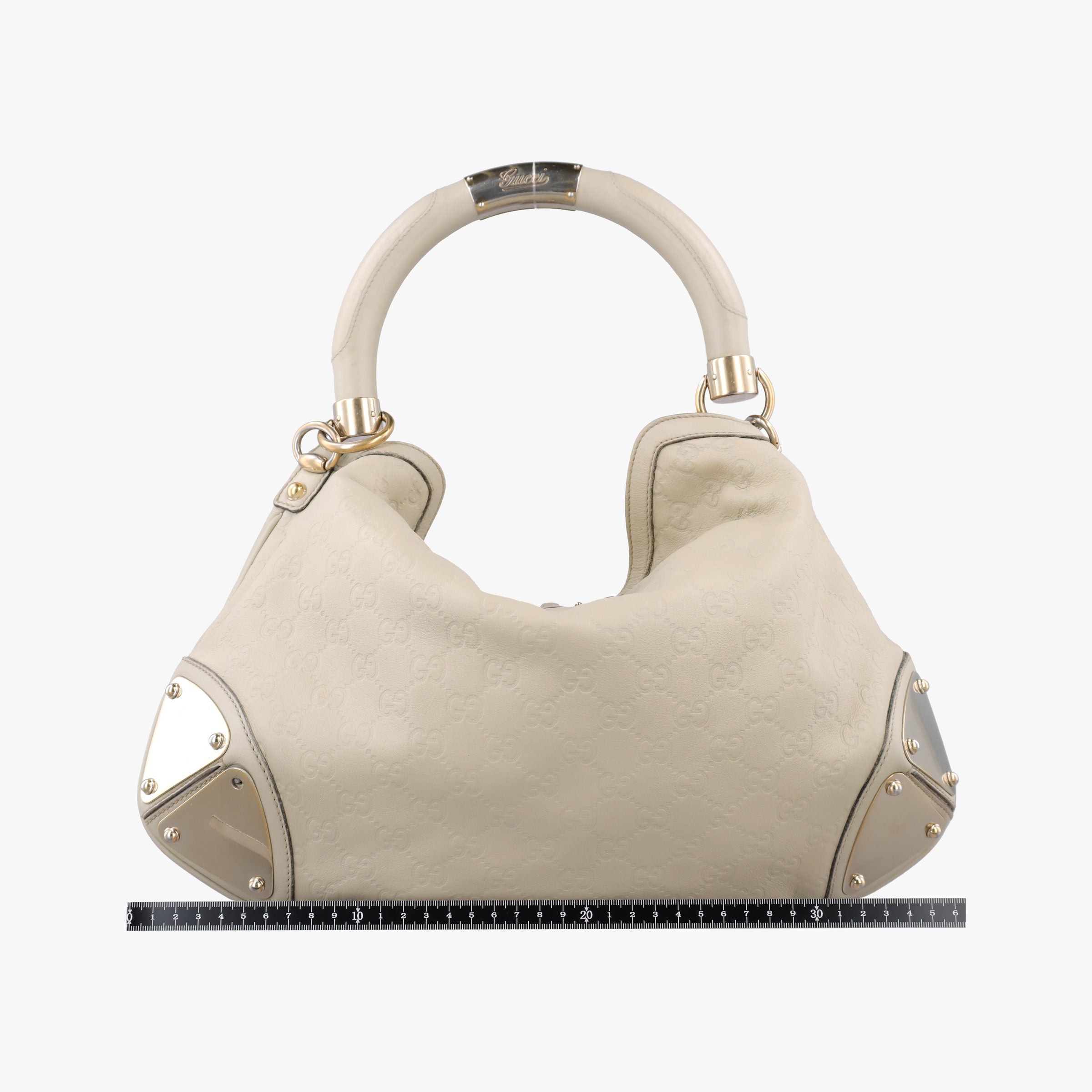 Pre-owned Gucci Indy Hobo White Leather 177139 shoulderbag | stylenewstar
