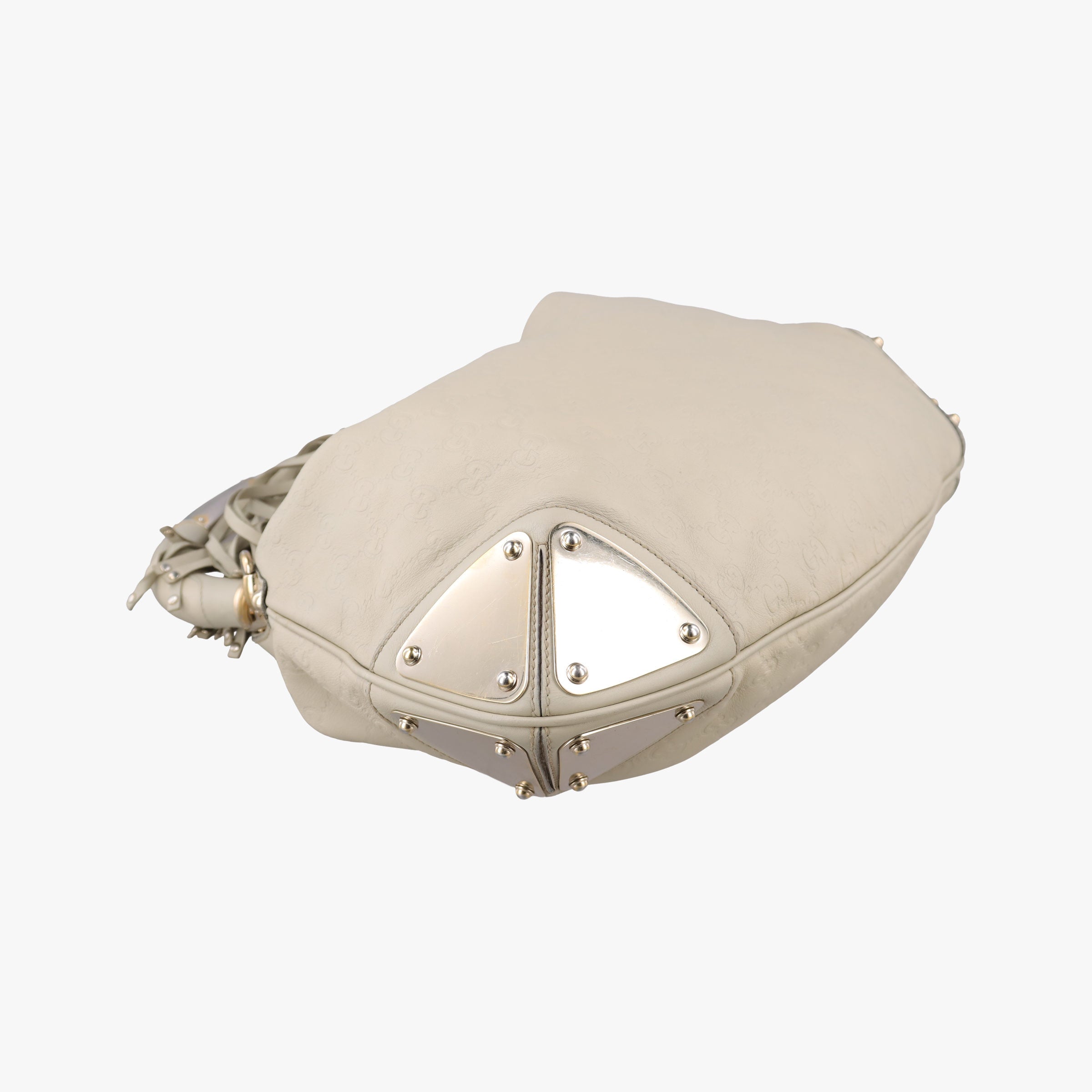 Pre-owned Gucci Indy Hobo White Leather 177139 shoulderbag | stylenewstar