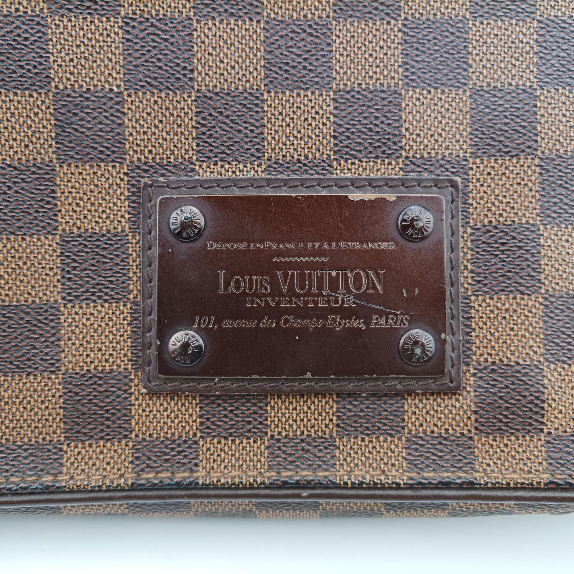 Pre-owned Louis Vuitton BROOKLYN MM EBENE Damier Canvas N51211 shoulderbag | stylenewstar