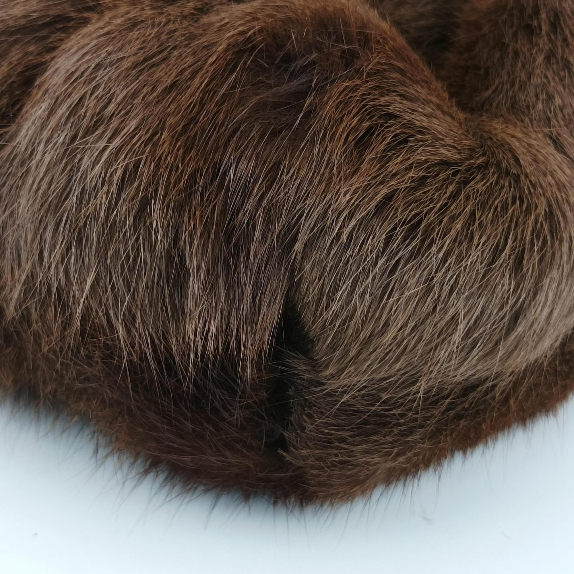 Pre-owned Fendi Chef Brown Mink Fur × Python 8BR445 handbag | stylenewstar