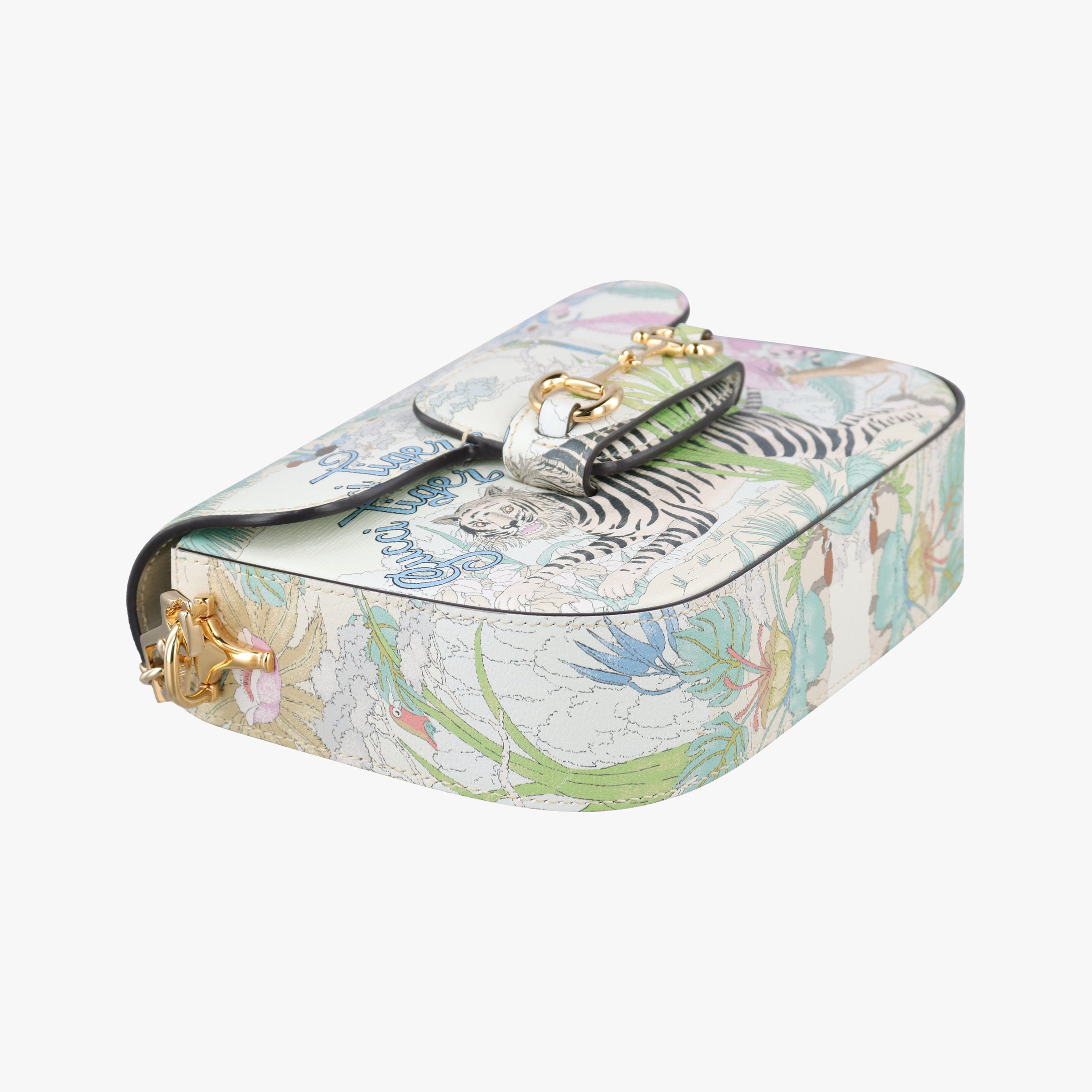 Pre-owned Gucci Horsebit 1955 WhitexMulticolour Leather 677266 shoulderbag | stylenewstar