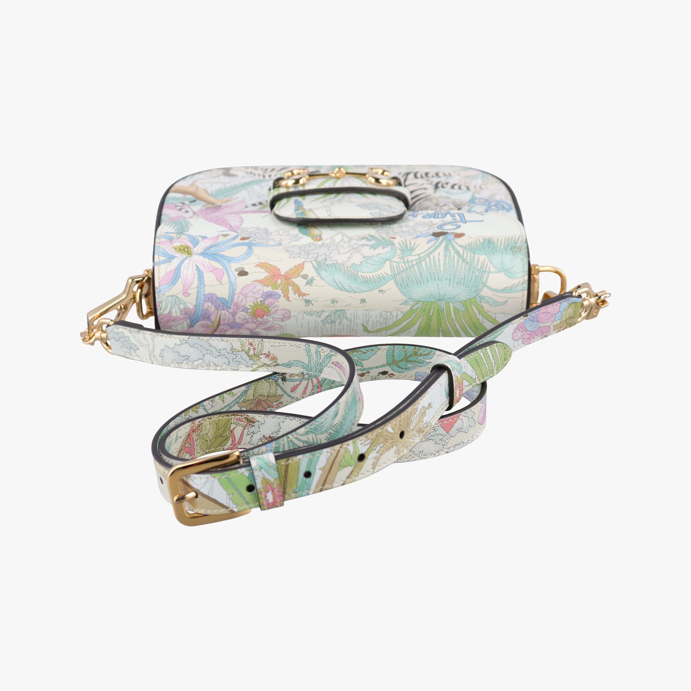 Pre-owned Gucci Horsebit 1955 WhitexMulticolour Leather 677266 shoulderbag | stylenewstar