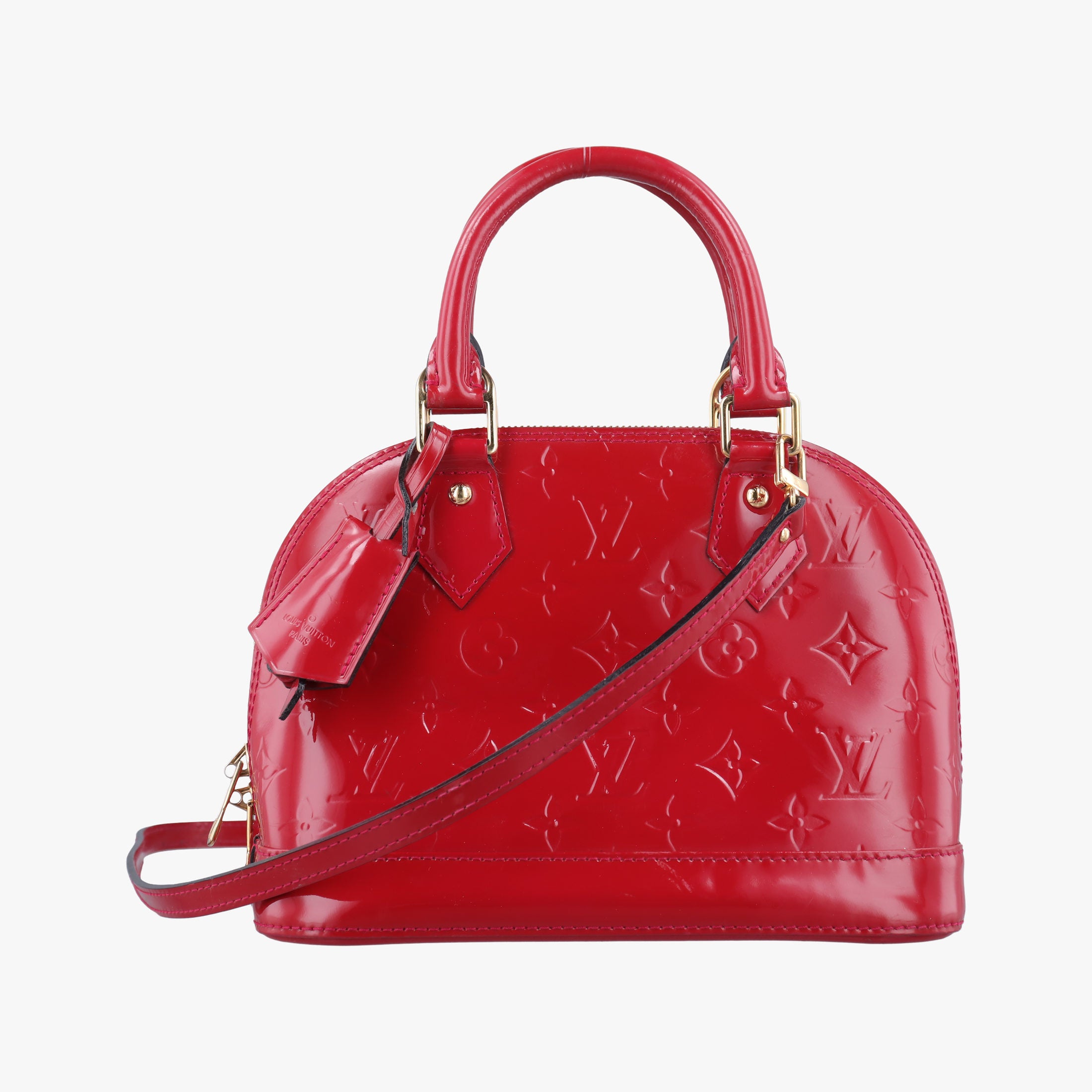 Pre-owned Louis Vuitton Alma BB pomme d'amour Vernis M91606 shoulderbag | stylenewstar