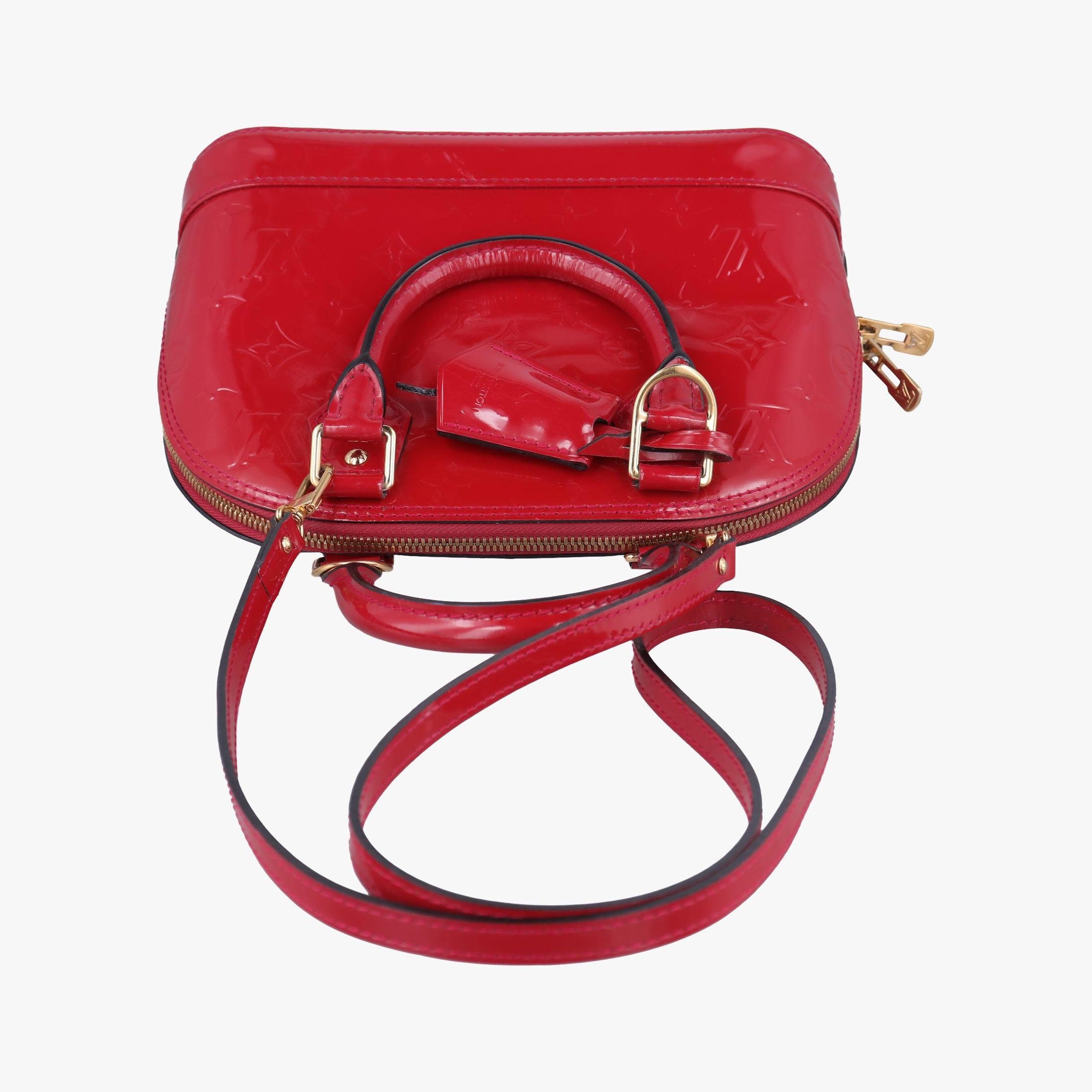 Pre-owned Louis Vuitton Alma BB pomme d'amour Vernis M91606 shoulderbag | stylenewstar