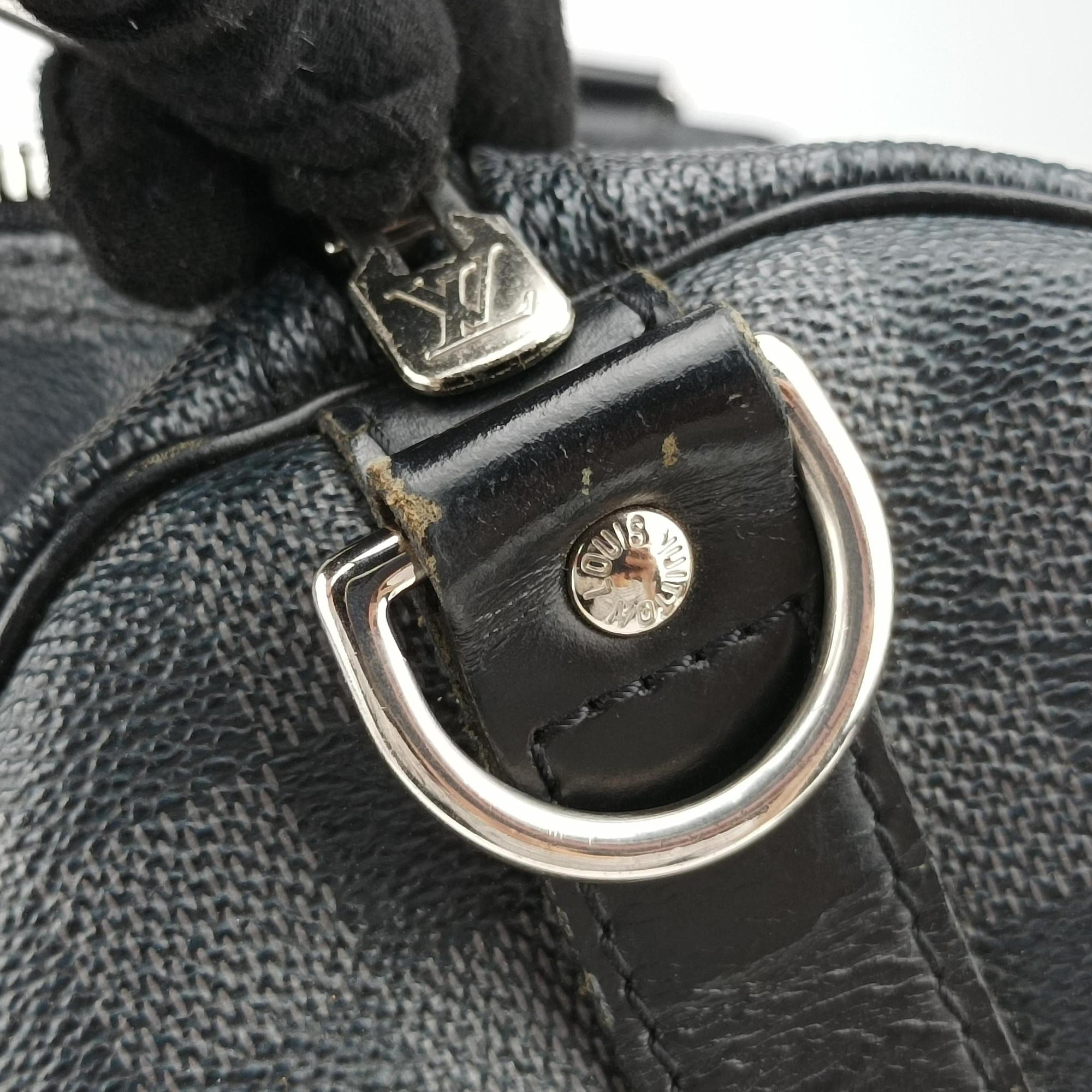 Pre-owned Louis Vuitton Keepall Bandouliere 55 Noir Damier Graphite N41413 bostonbag | stylenewstar