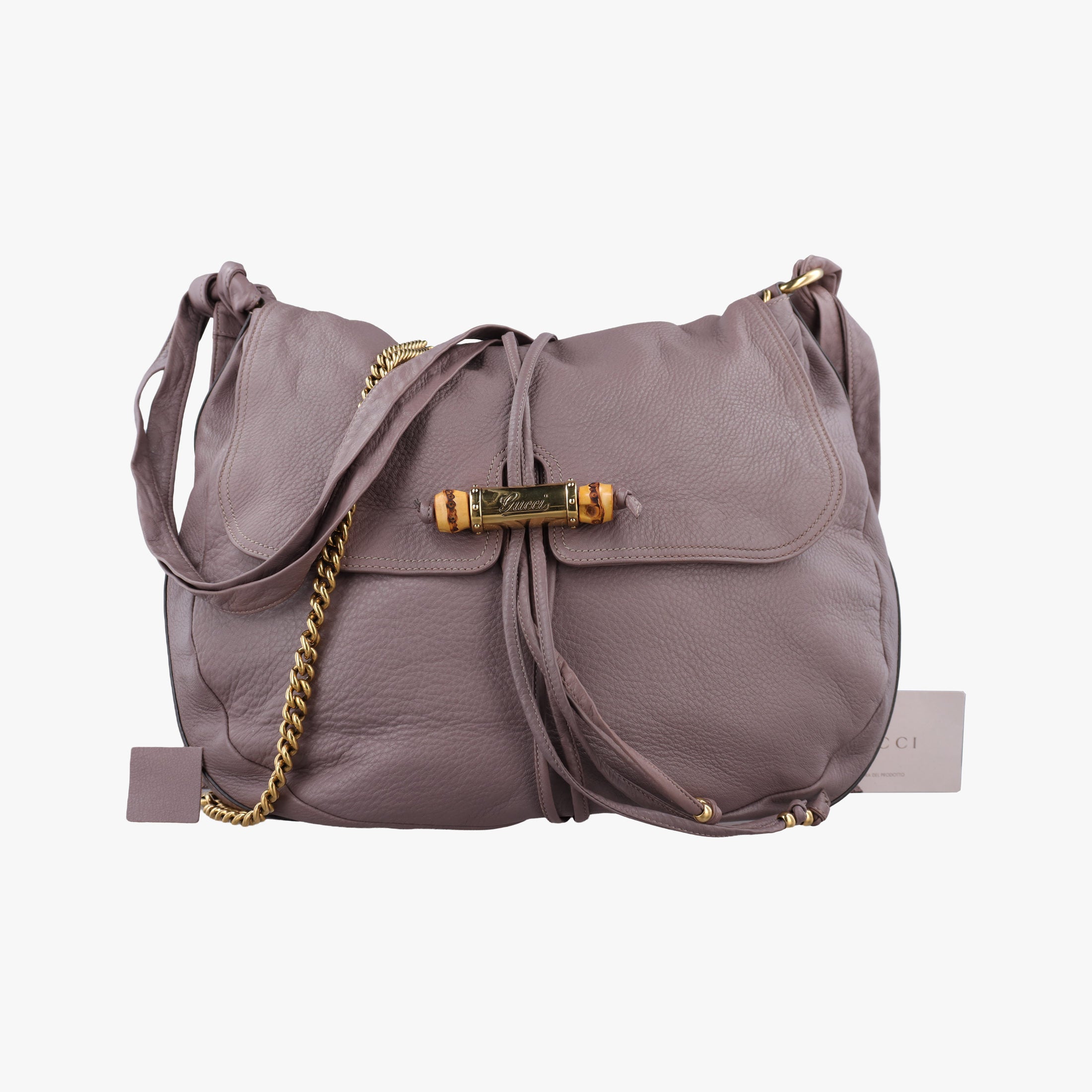 Vintage Gucci Bamboo 1921  Mauve Leather 232940 shoulderbag | stylenewstar