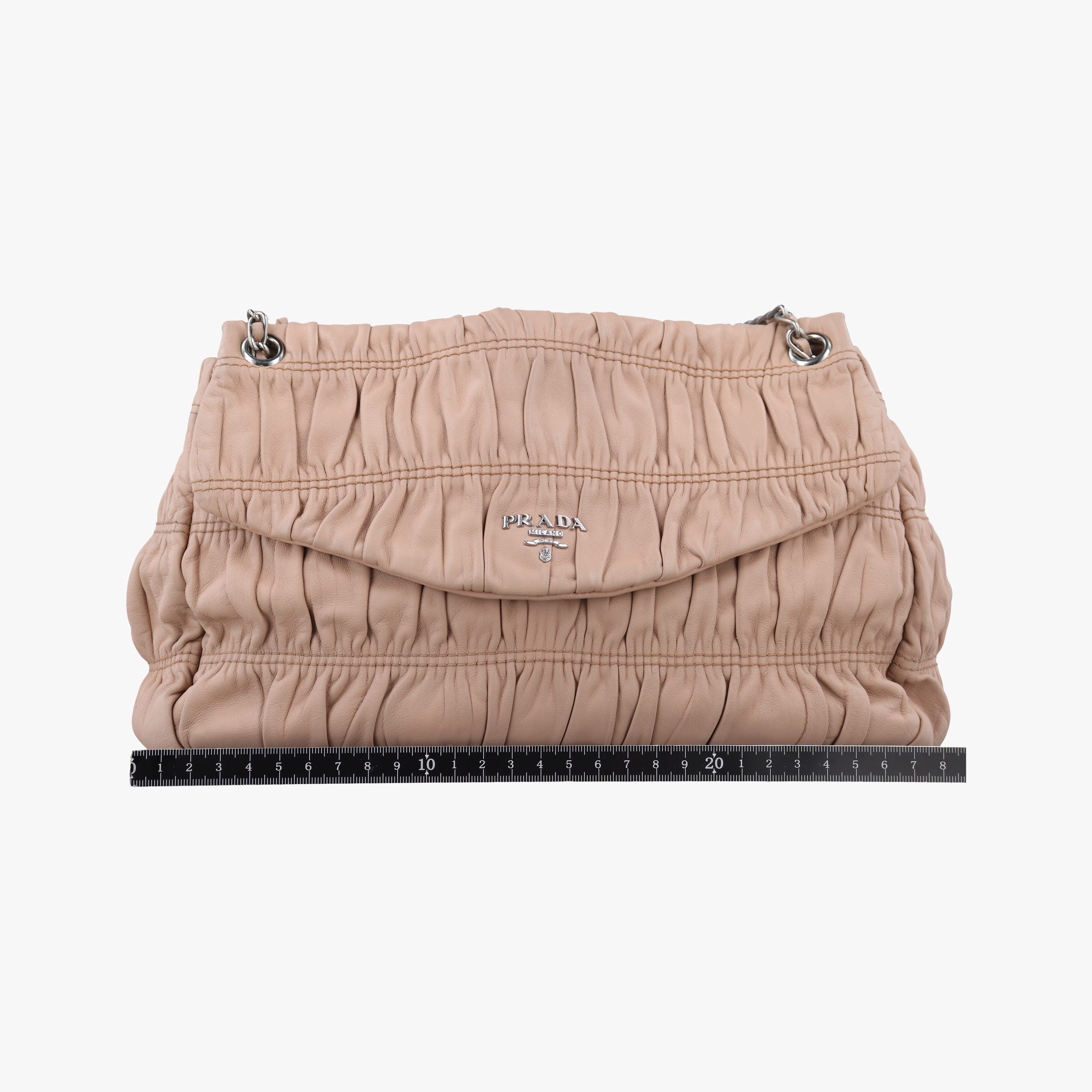 Pre-owned Prada Gaufre Logo Flap Pink Nappa Leather BT0939 shoulderbag | stylenewstar