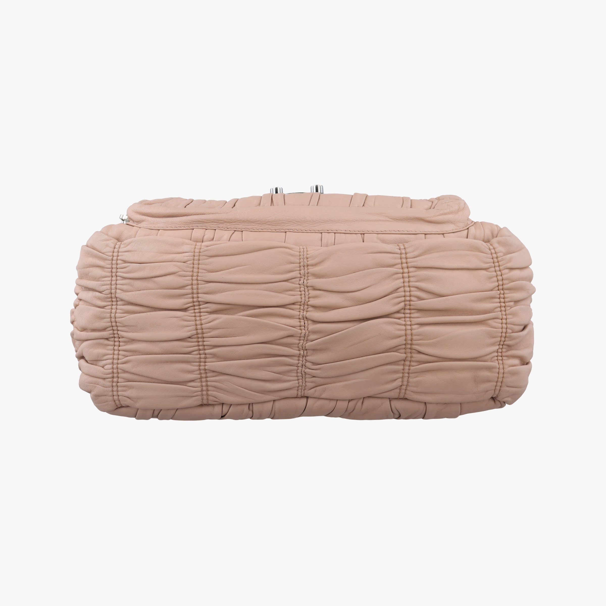 Pre-owned Prada Gaufre Logo Flap Pink Nappa Leather BT0939 shoulderbag | stylenewstar
