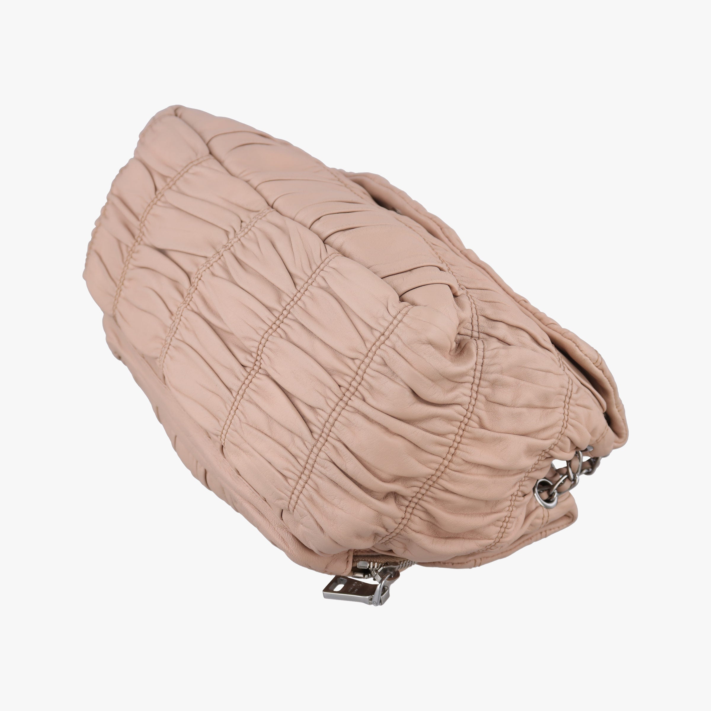 Pre-owned Prada Gaufre Logo Flap Pink Nappa Leather BT0939 shoulderbag | stylenewstar