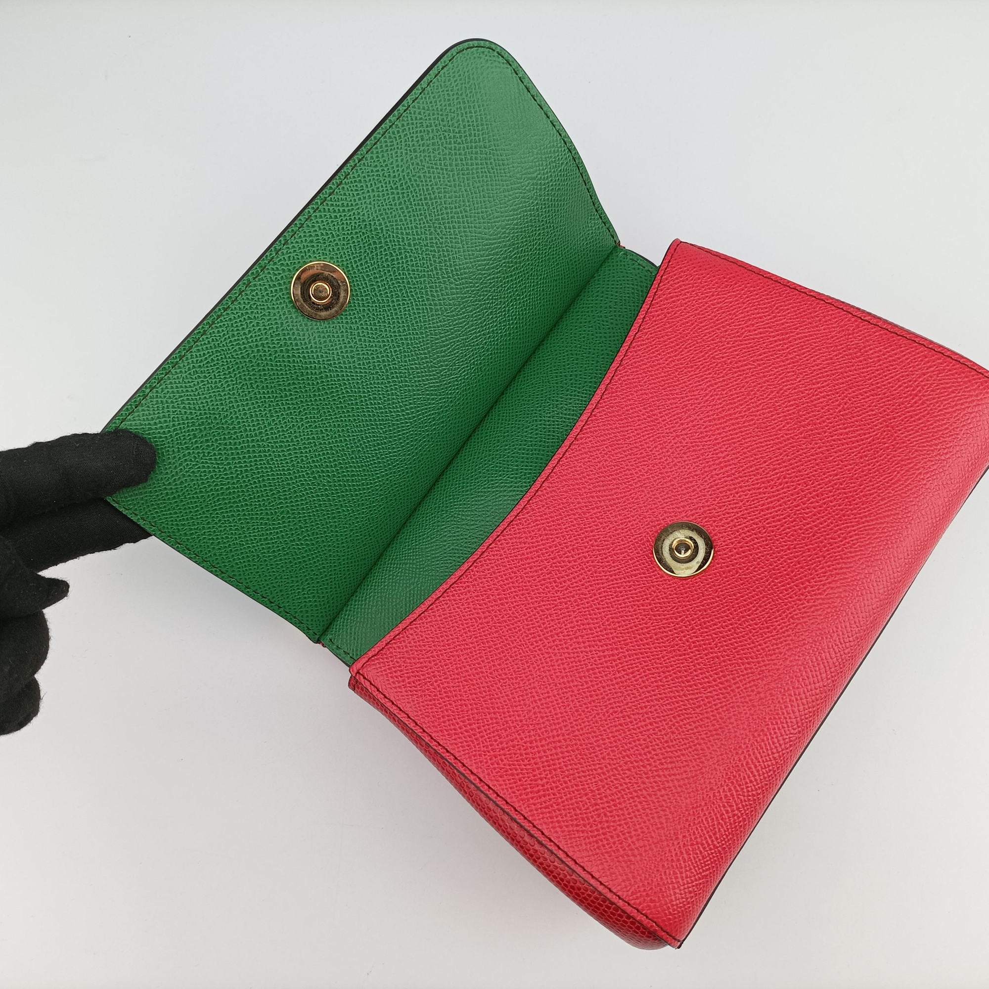 Pre-owned Dolce & Gabbana SICILY RedxGreen Leather  handbag | stylenewstar