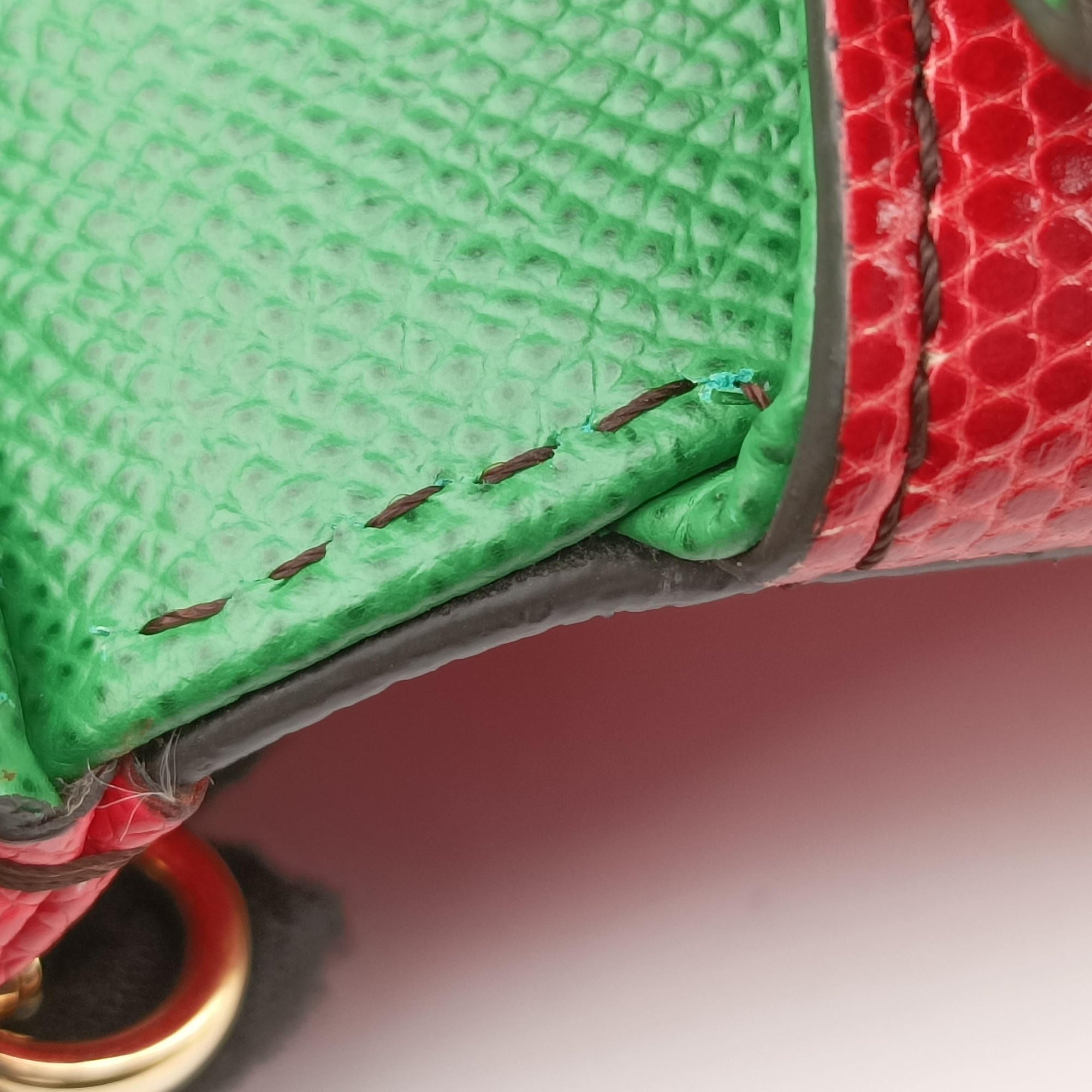 Pre-owned Dolce & Gabbana SICILY RedxGreen Leather  handbag | stylenewstar