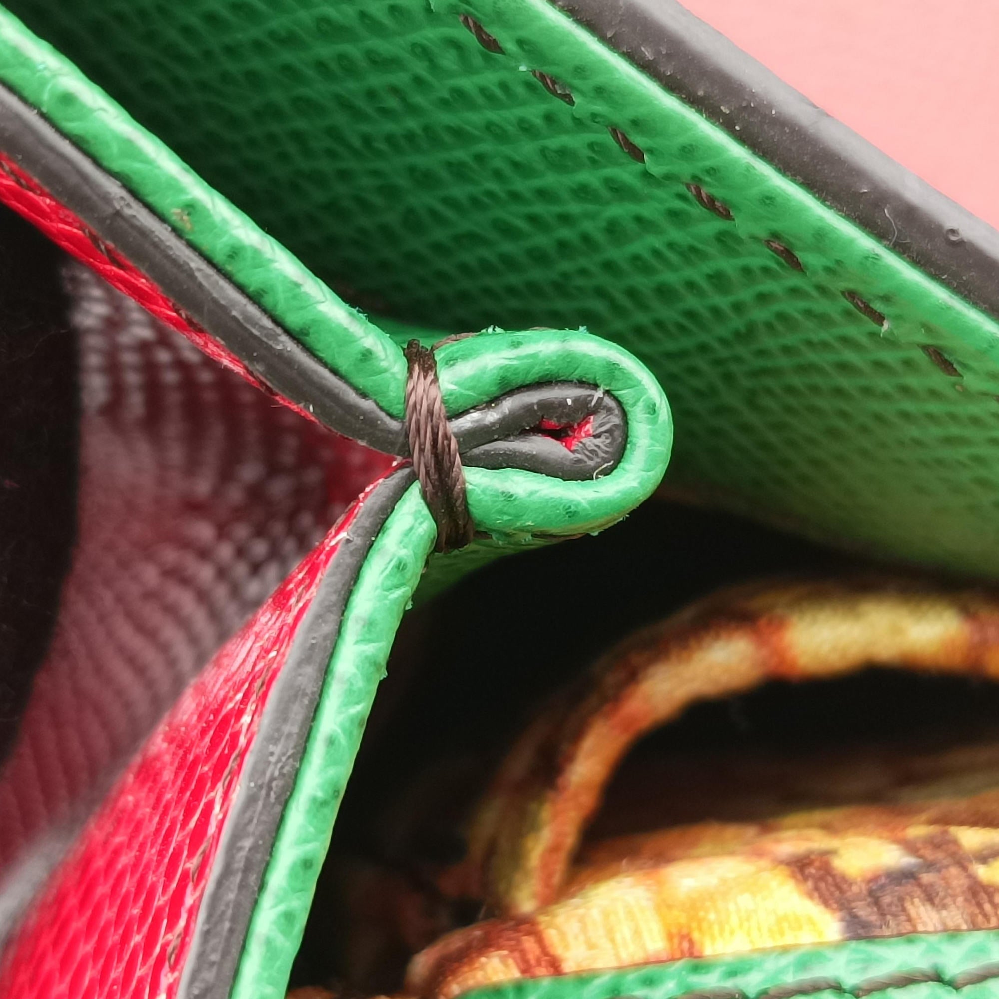 Pre-owned Dolce & Gabbana SICILY RedxGreen Leather  handbag | stylenewstar