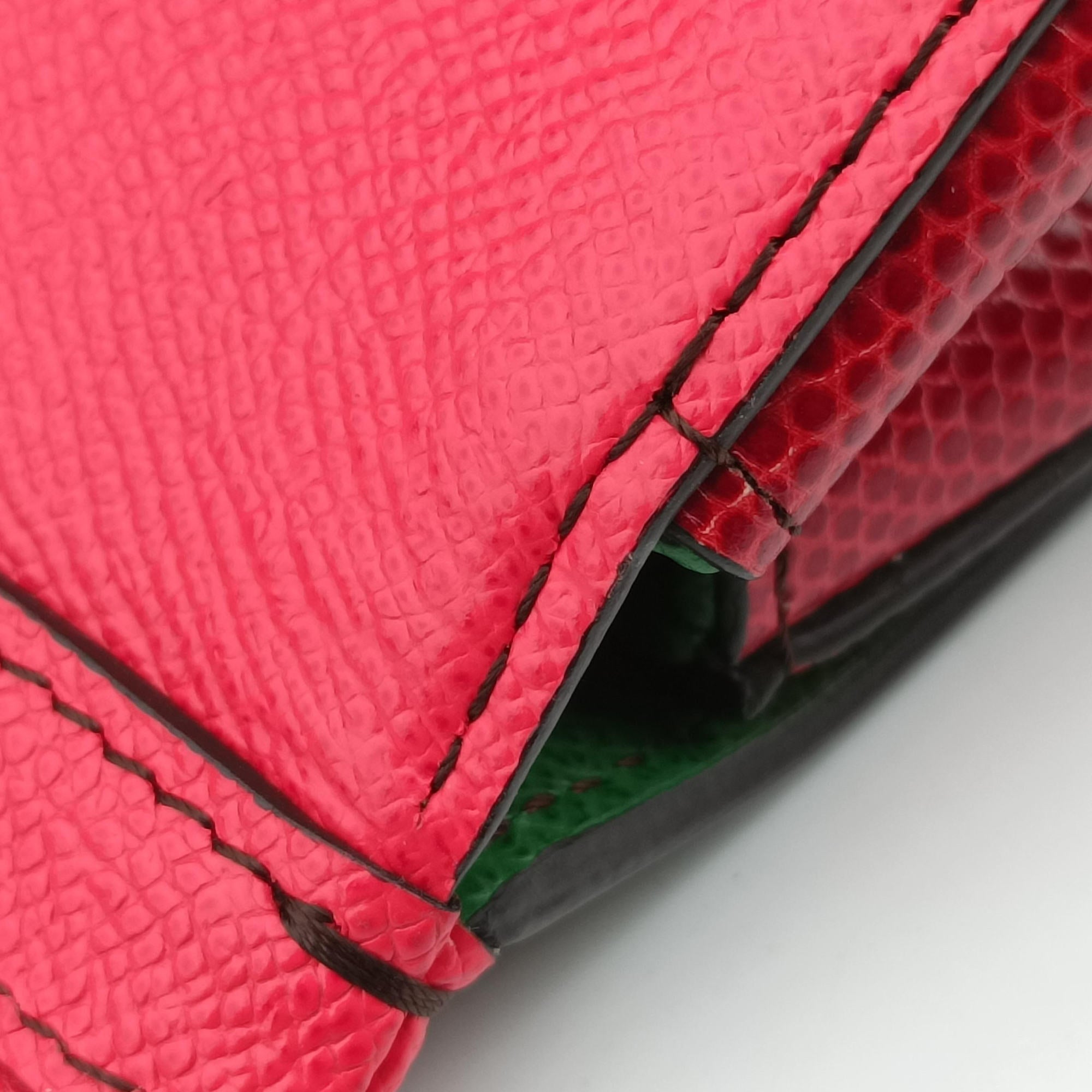 Pre-owned Dolce & Gabbana SICILY RedxGreen Leather  handbag | stylenewstar