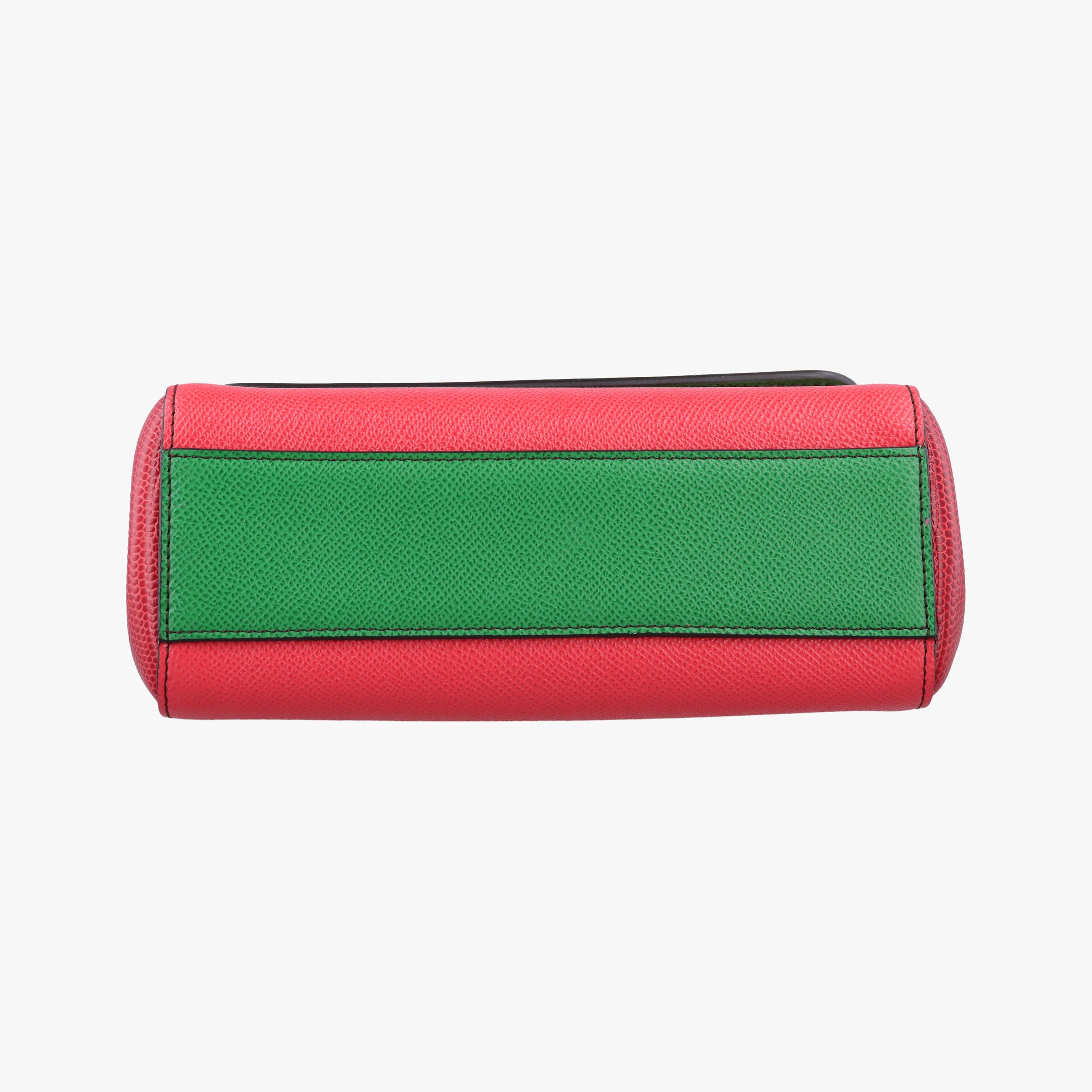 Pre-owned Dolce & Gabbana SICILY RedxGreen Leather  handbag | stylenewstar