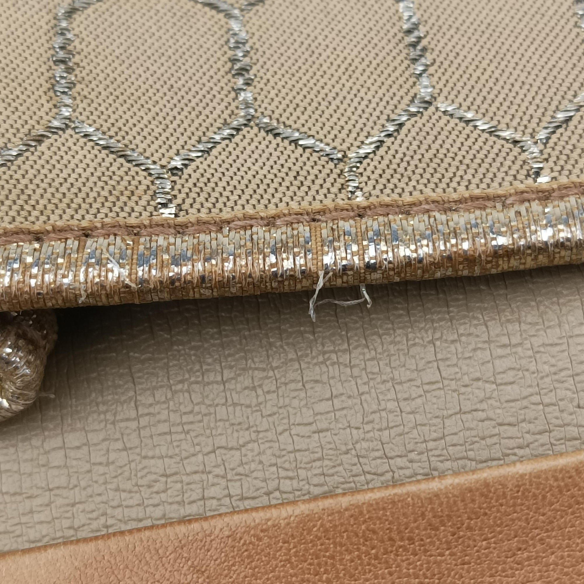 Pre-owned Christian Dior honeycomb pattern Beige canvas  shoulderbag | stylenewstar