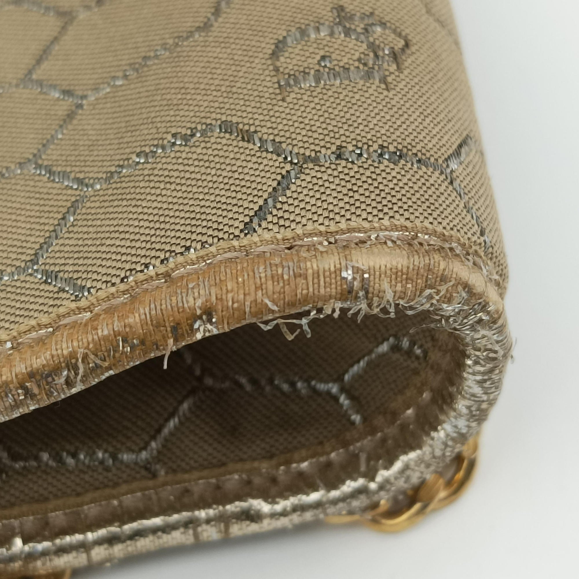 Pre-owned Christian Dior honeycomb pattern Beige canvas  shoulderbag | stylenewstar