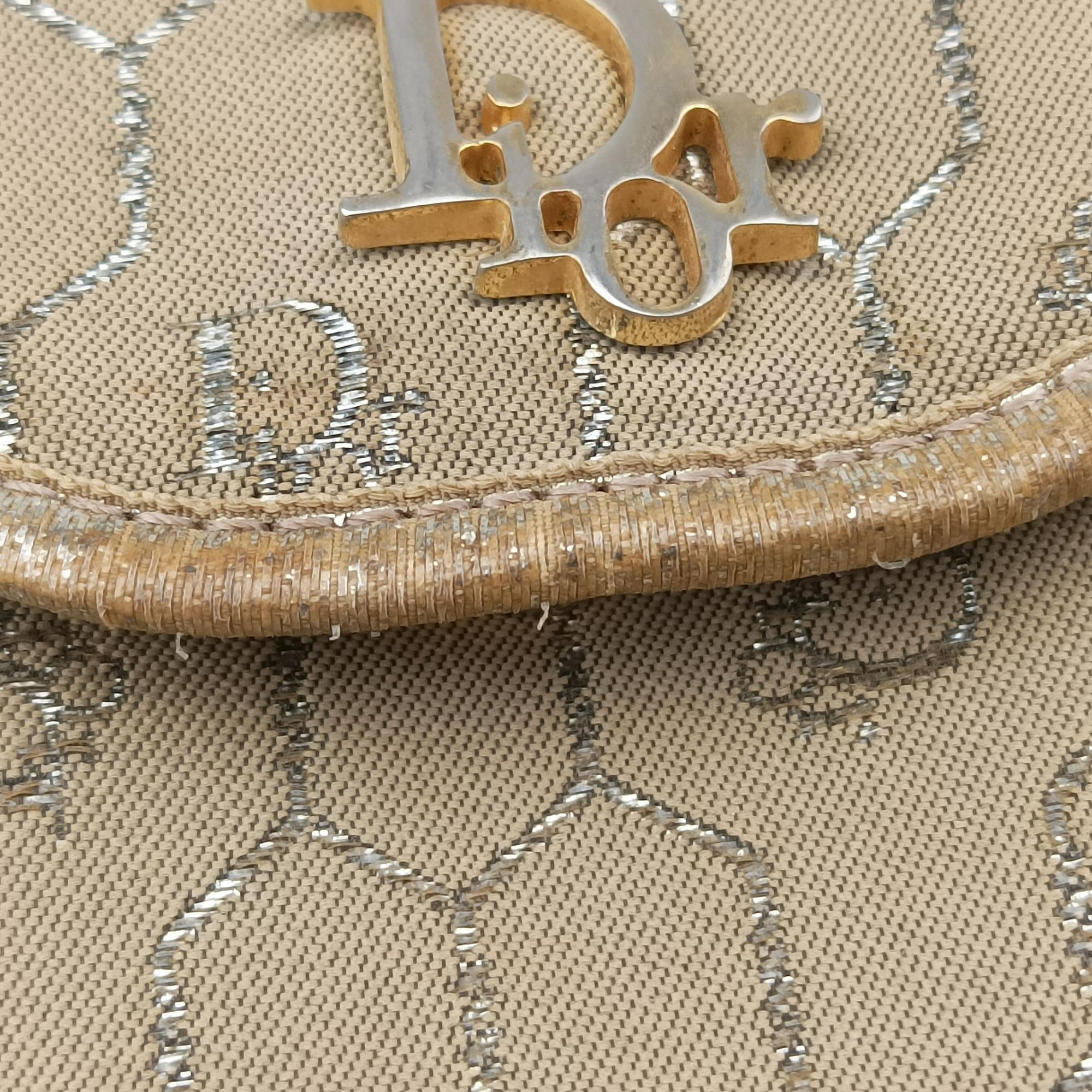 Pre-owned Christian Dior honeycomb pattern Beige canvas  shoulderbag | stylenewstar